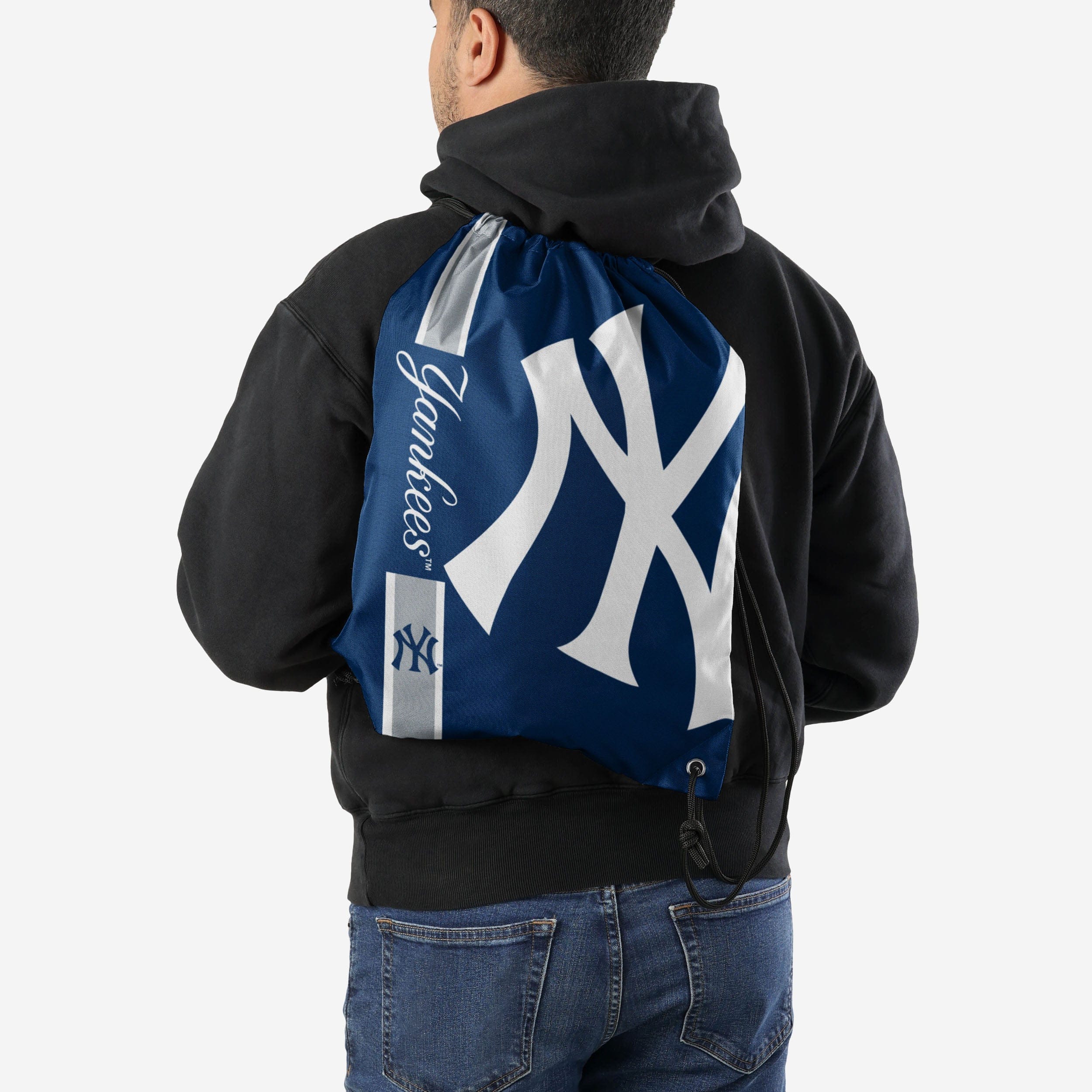New York Yankees Iconic Big Logo Drawstring Backpack - Show Your Team Pride!