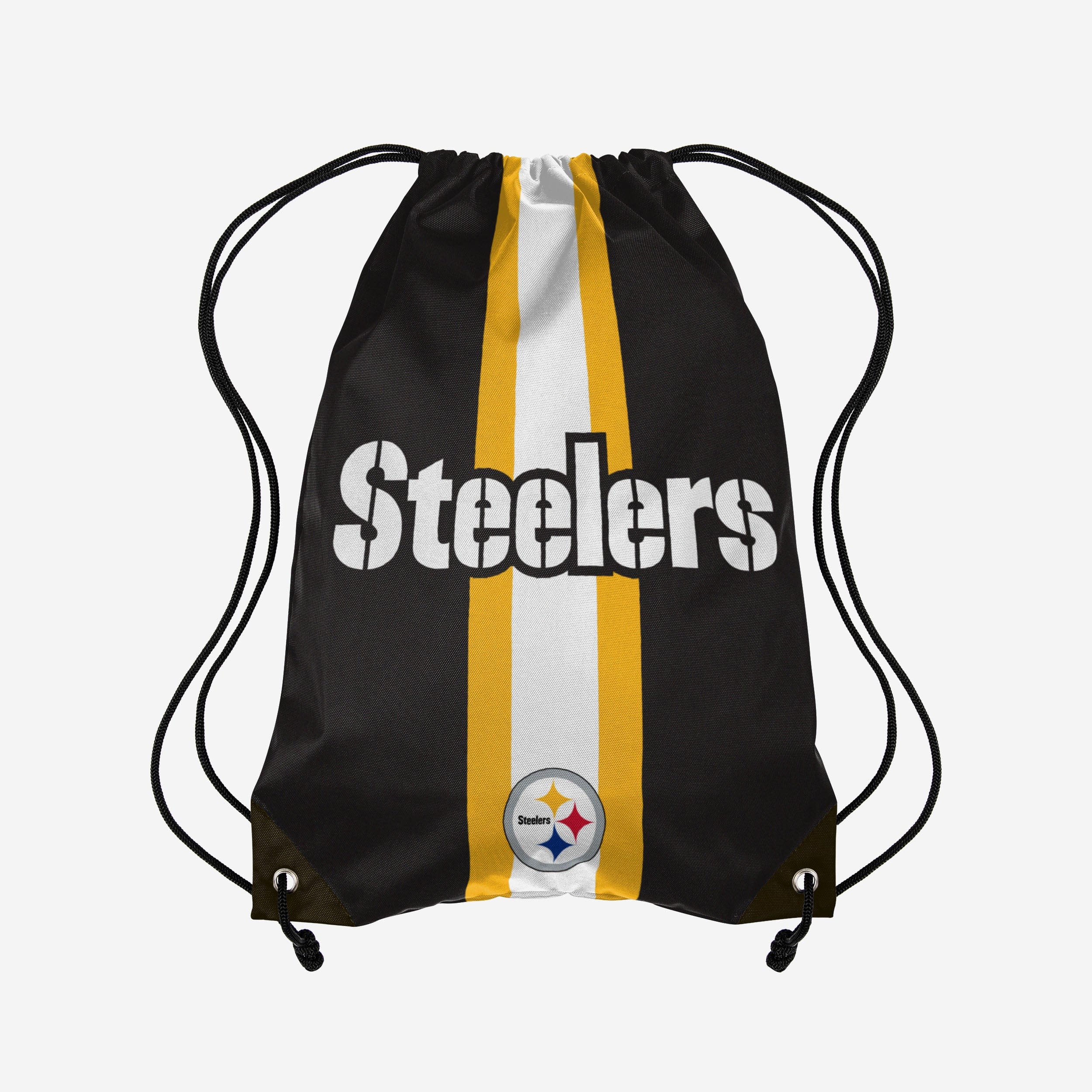 Pittsburgh Steelers Team Stripe Wordmark Drawstring Backpack - Show Your Team Spirit!
