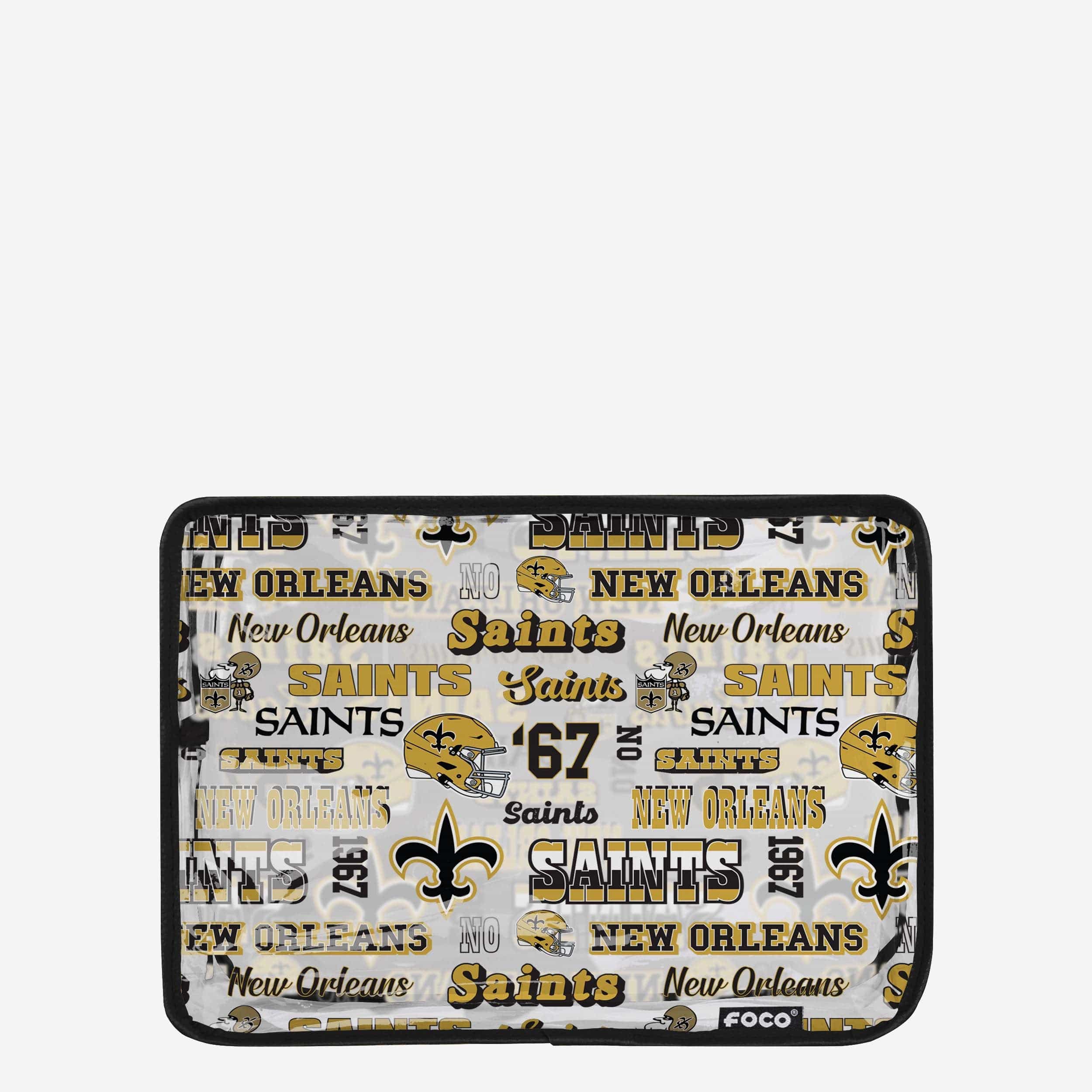 New Orleans Saints Retro Print Clear Cosmetic Bag: Show Your Team Spirit!