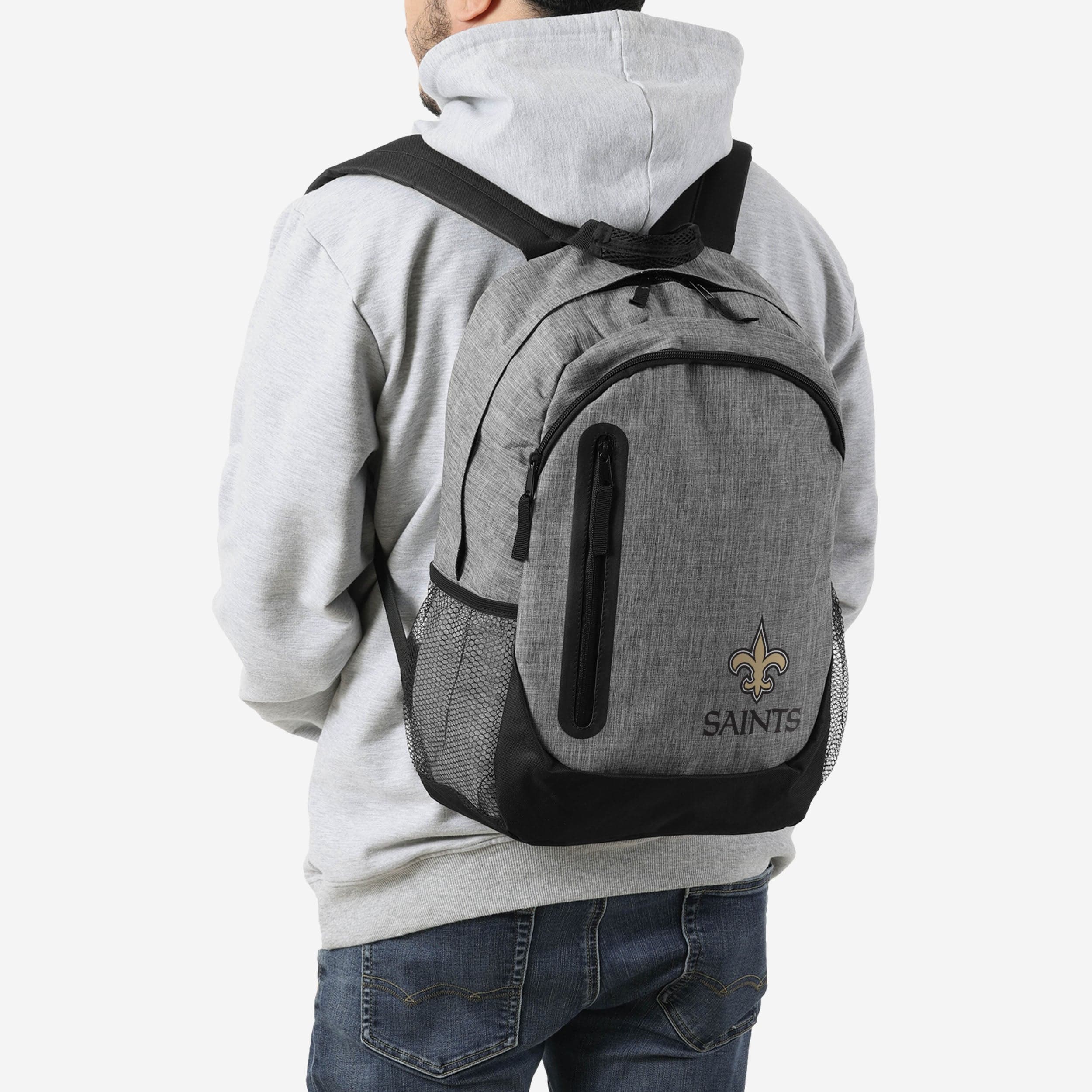 New Orleans Saints Heather Grey Bold Backpack - Show Your Team Spirit!