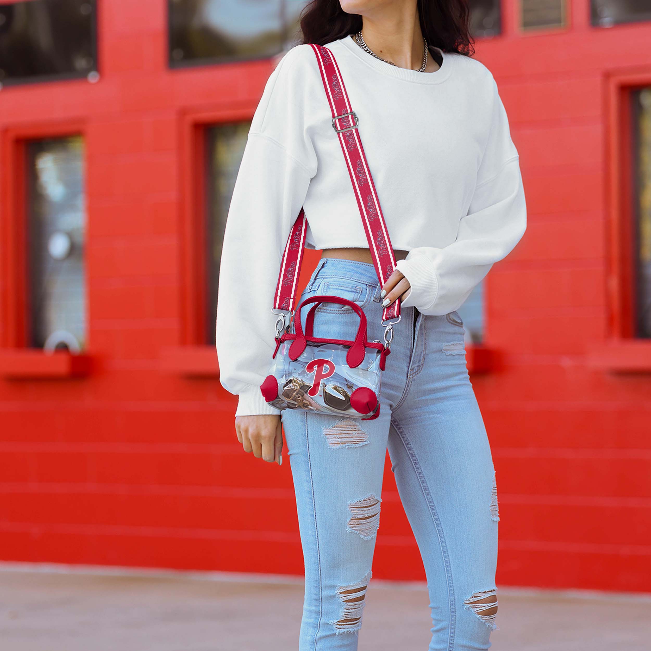 Philadelphia Phillies Stunning Big Logo Clear Crossbody Mini Purse