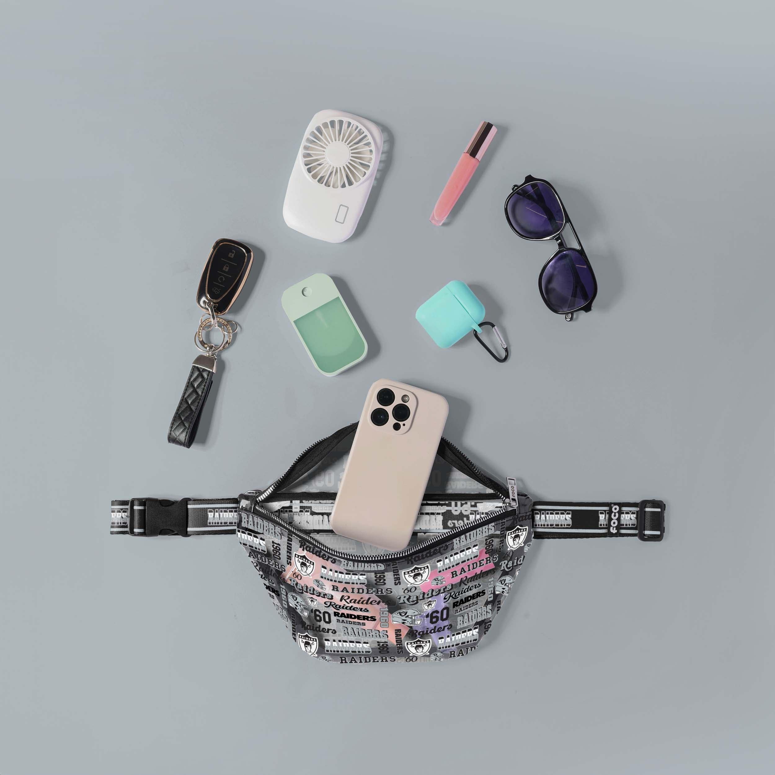 Las Vegas Raiders Retro Print Clear Fanny Pack - A Must - Have for Fans