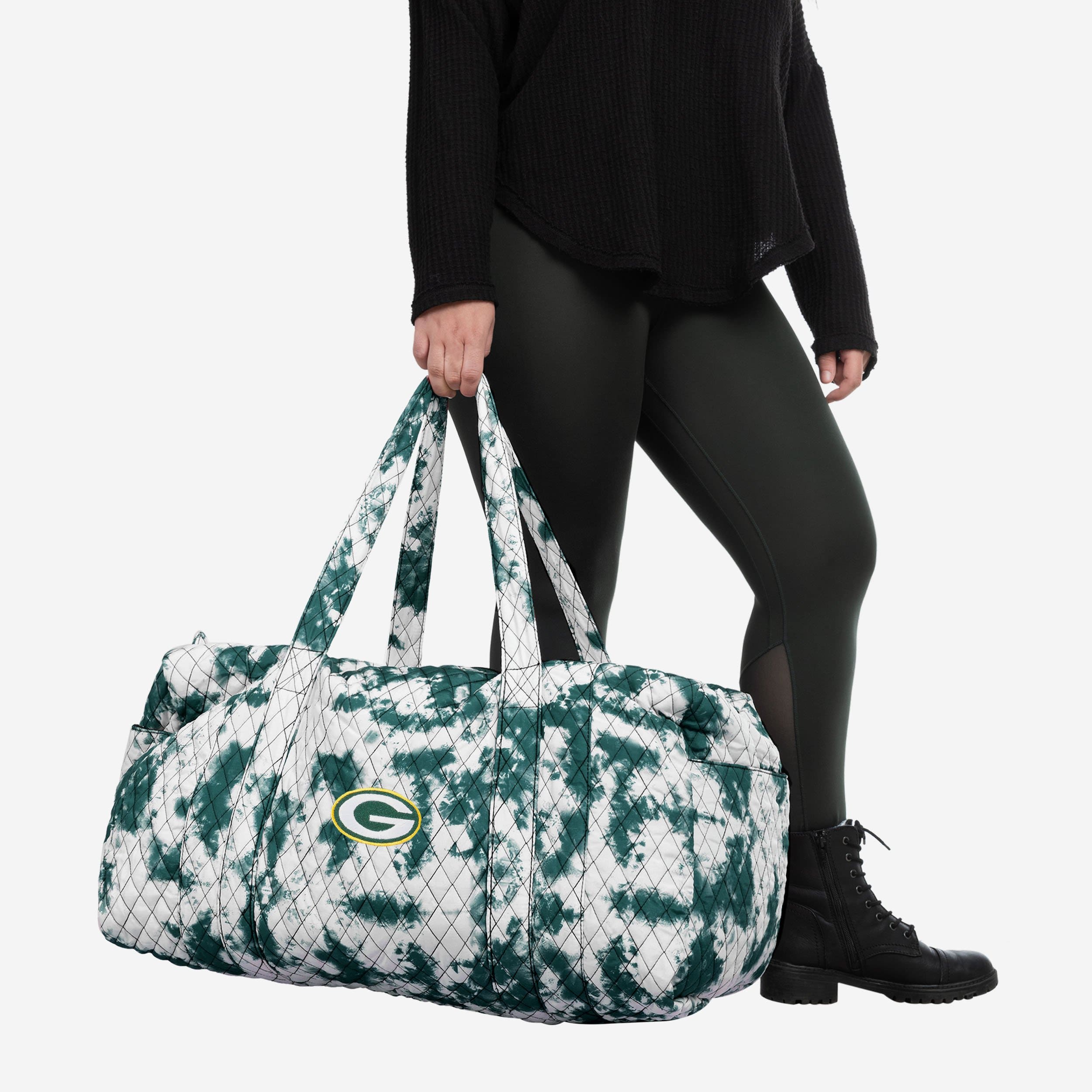 Groovy Green Bay Packers Tie - Dye Takeaway Duffle Bag