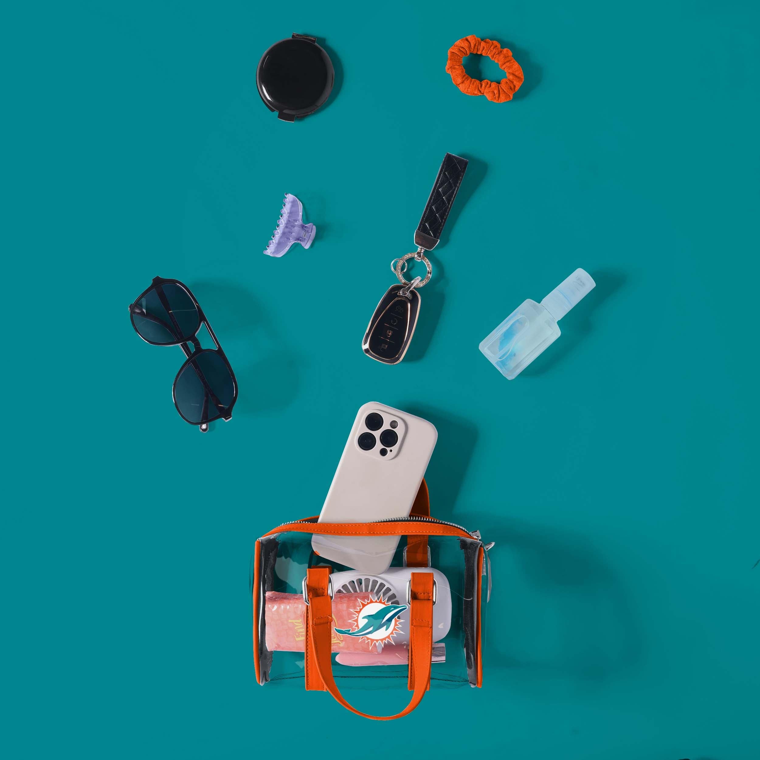 Miami Dolphins Clear Barrel Bag: Show Your Team Spirit!