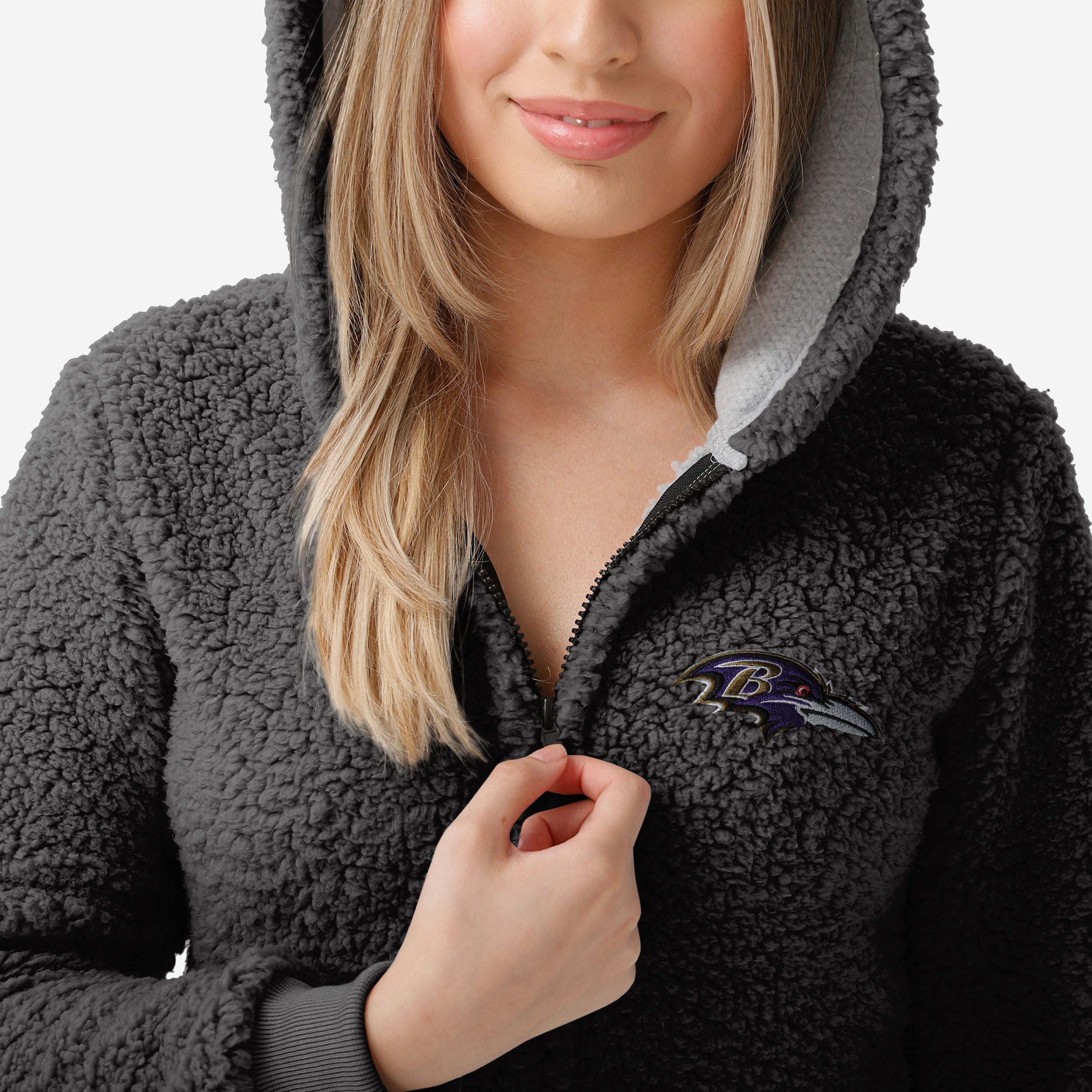 Baltimore Ravens Women's Cozy Sherpa Onesie Pajamas - Perfect for Holidays!