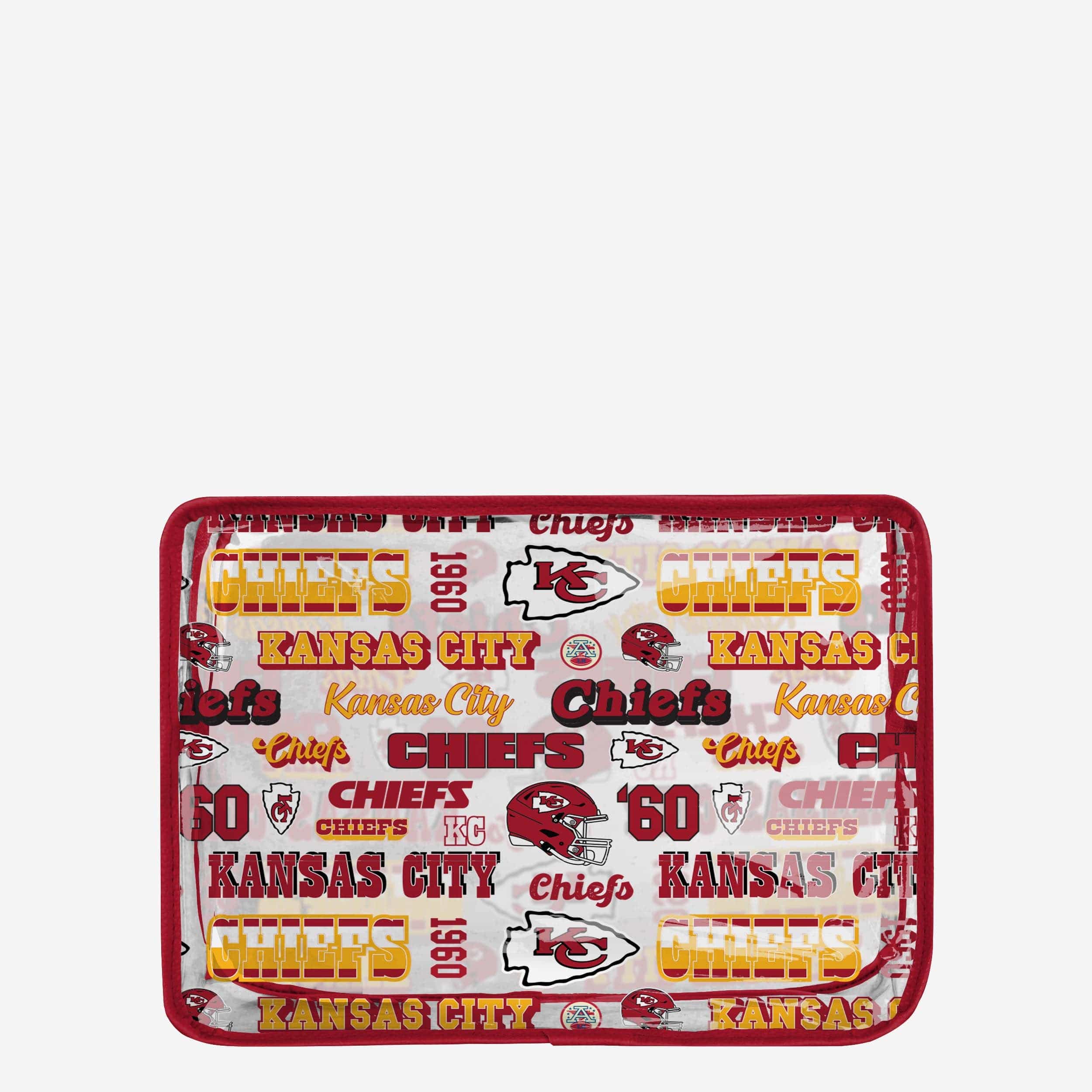 Kansas City Chiefs Retro Print Clear Cosmetic Bag: Show Your Fandom!