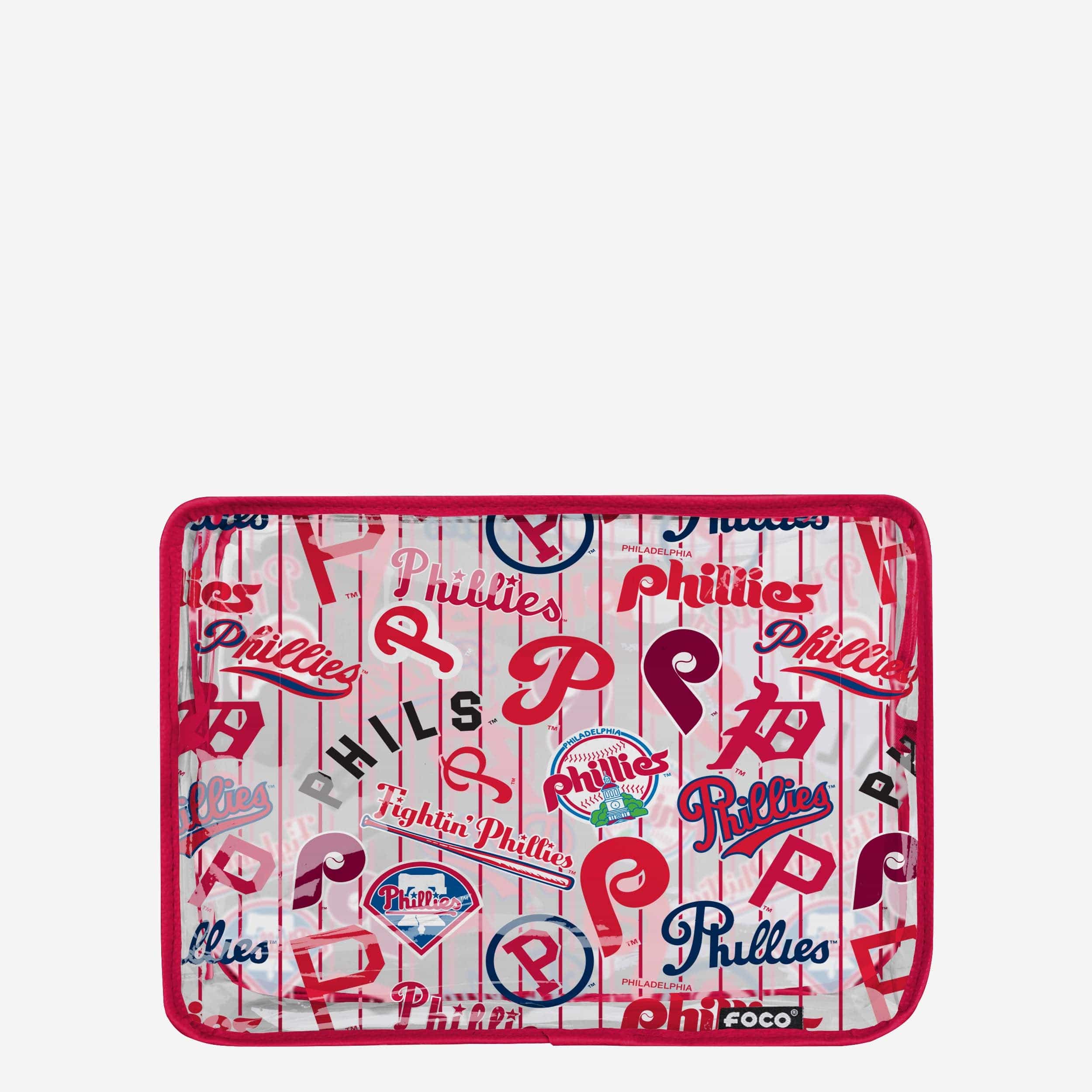 Philadelphia Phillies Retro Repeat Print Clear Cosmetic Bag - Show Your Team Spirit!