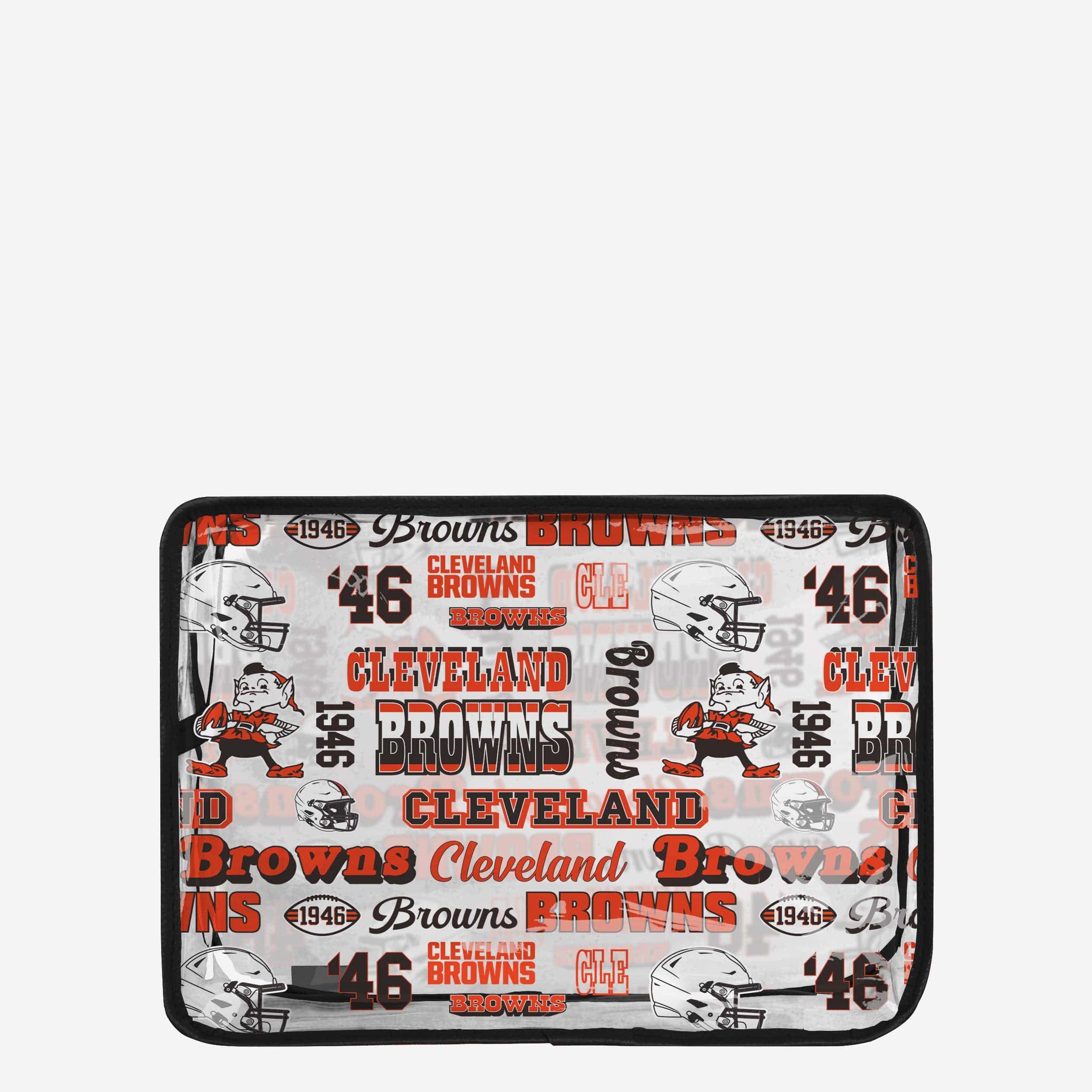 Cleveland Browns Retro Print Clear Cosmetic Bag - Show Your Fandom!