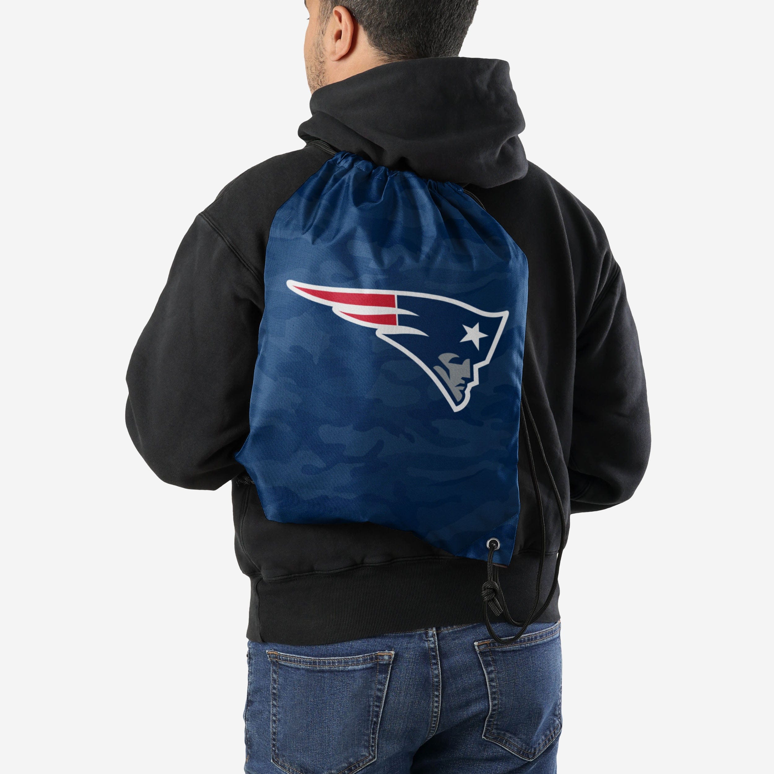 New England Patriots Camo Drawstring Backpack with Big Logo - Stand Out Now!