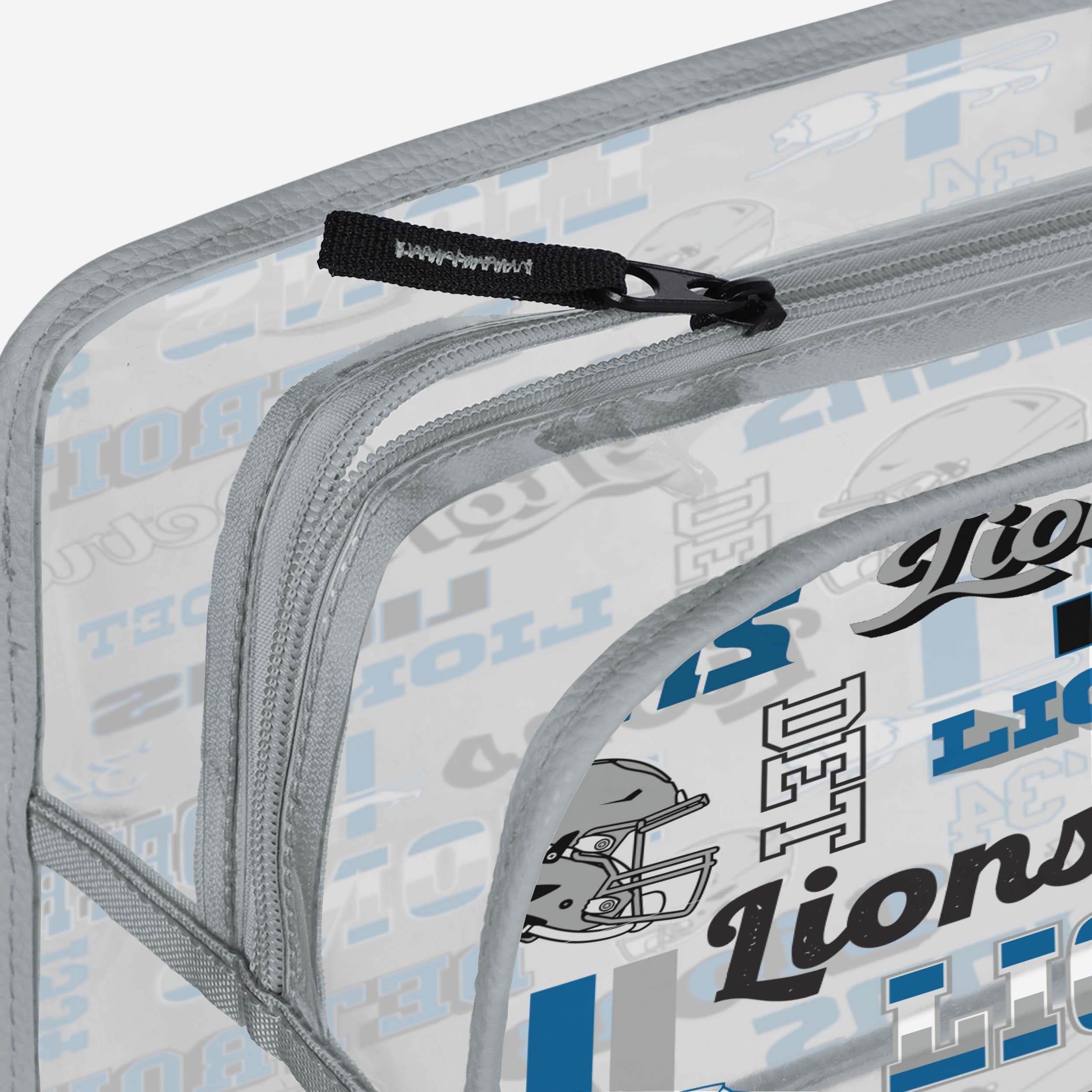Detroit Lions Stunning Retro Print Transparent Cosmetic Bag