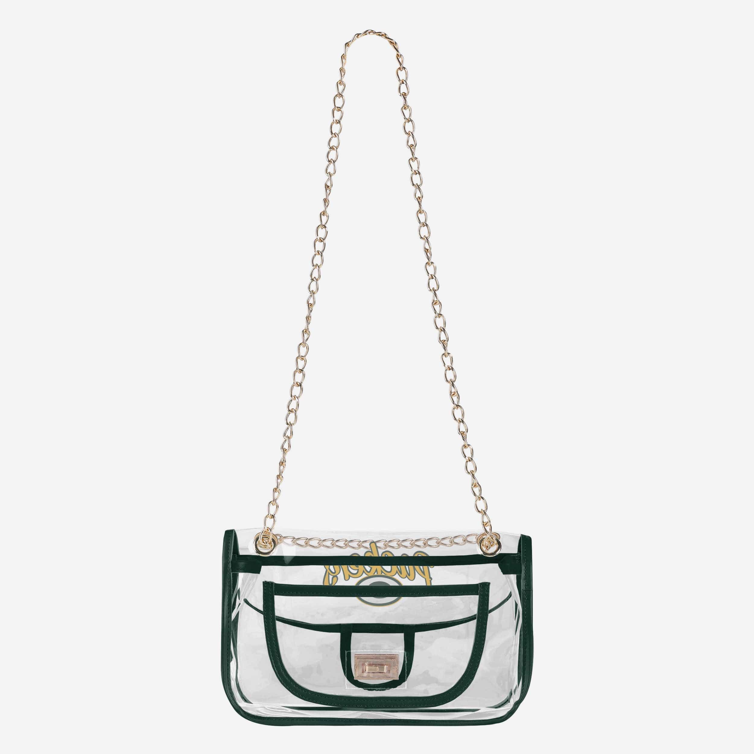 Green Bay Packers Stunning Clear Crossbody Chain Bag