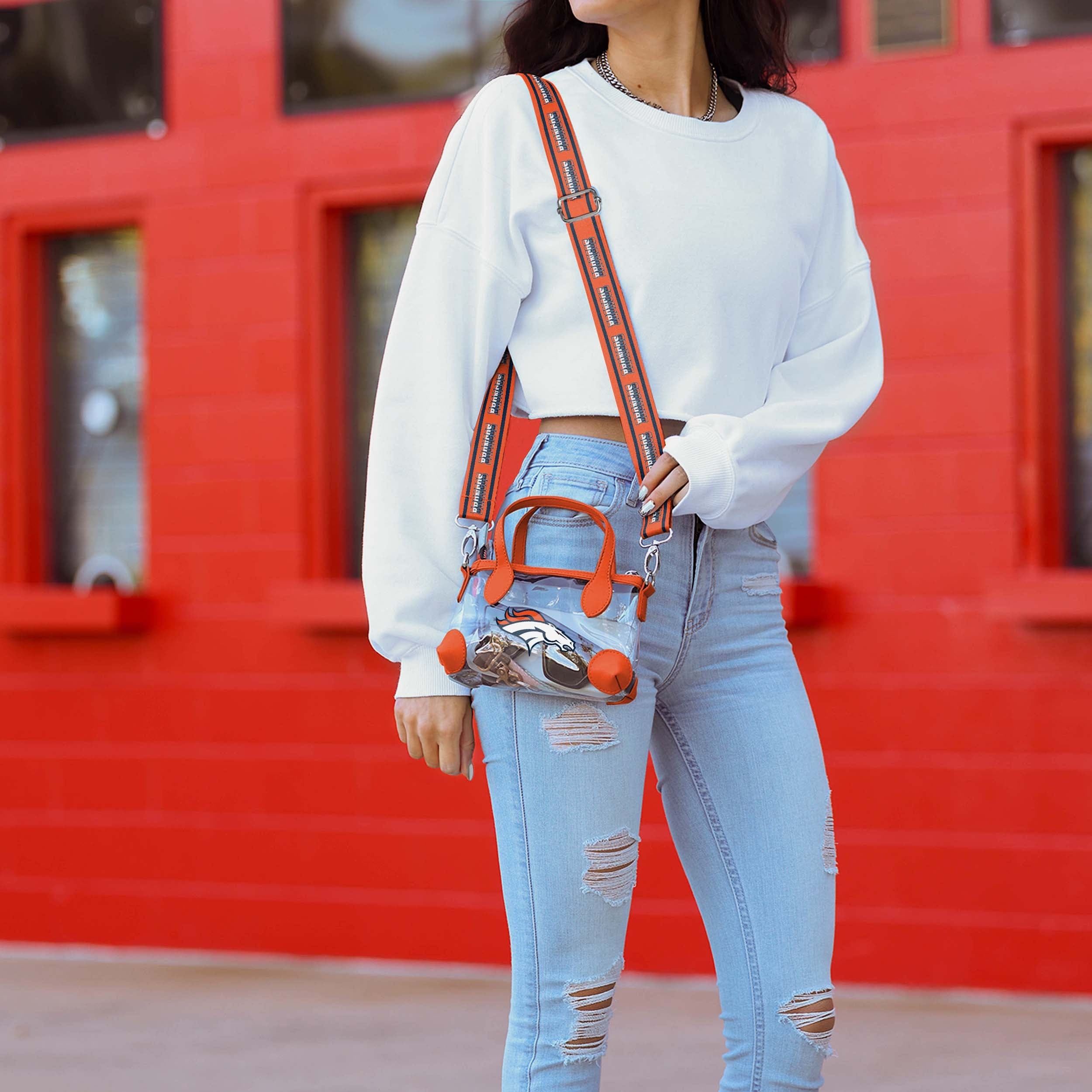 Denver Broncos Big Logo Mini Clear Crossbody Purse - Show Your Fandom!