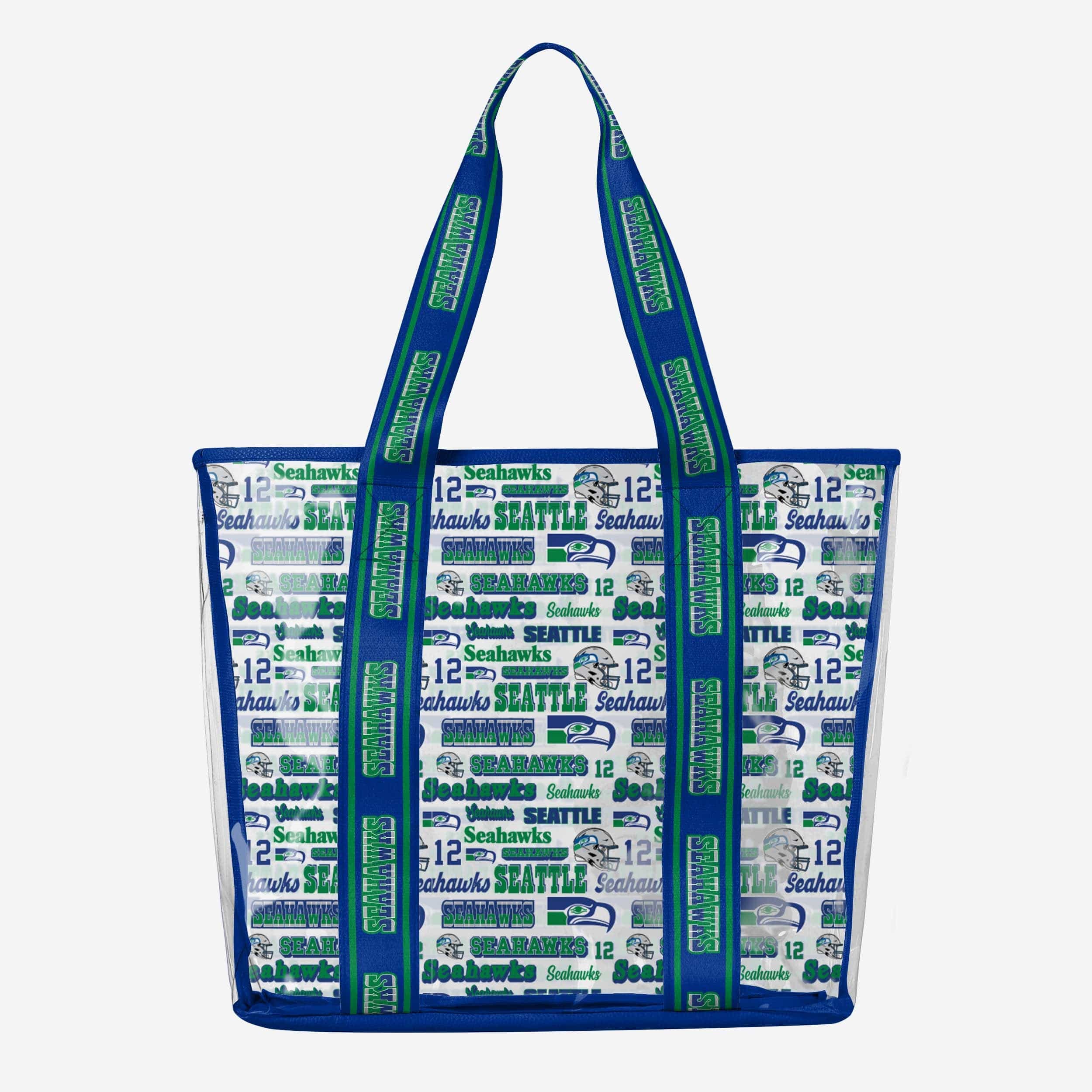 Seattle Seahawks Stunning Retro Print Clear Tote Bag - Show Your Fandom!