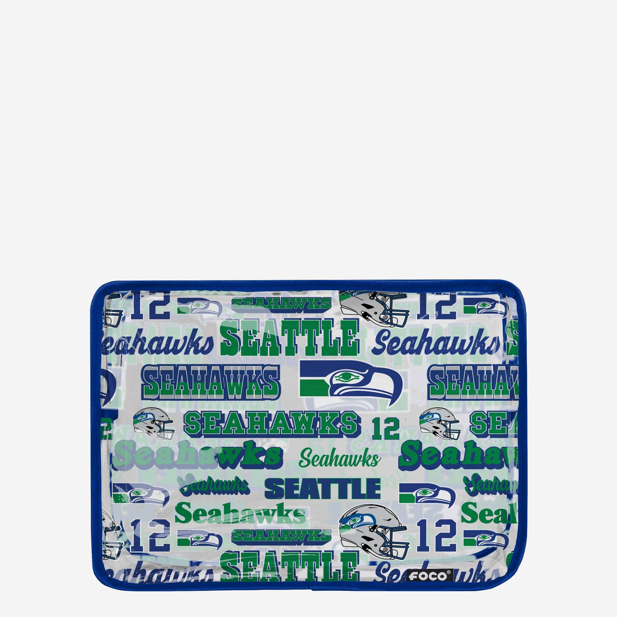 Seattle Seahawks Retro Print Clear Cosmetic Bag: Show Your Fandom!