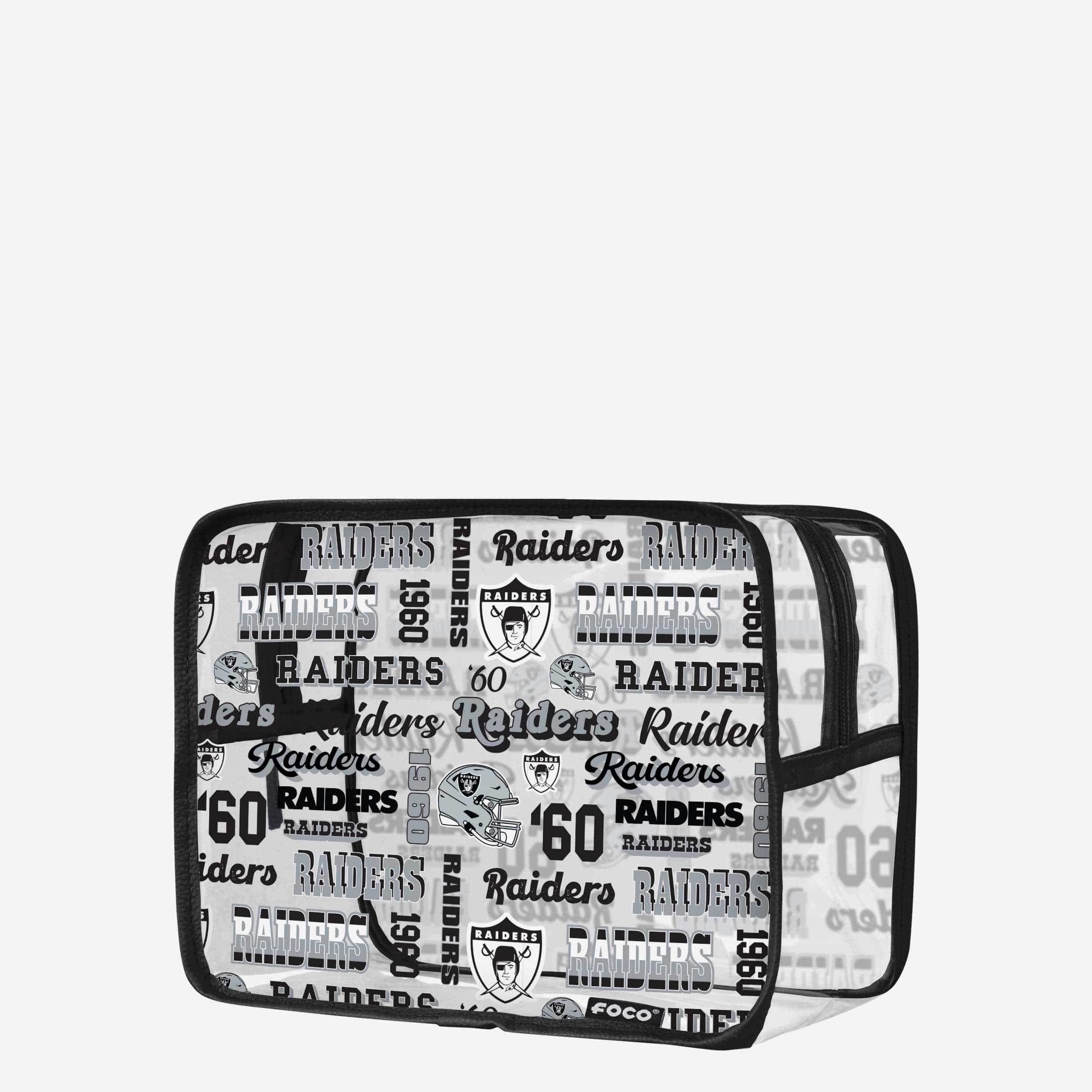Las Vegas Raiders Retro Print Clear Cosmetic Bag: Show Your Fandom!