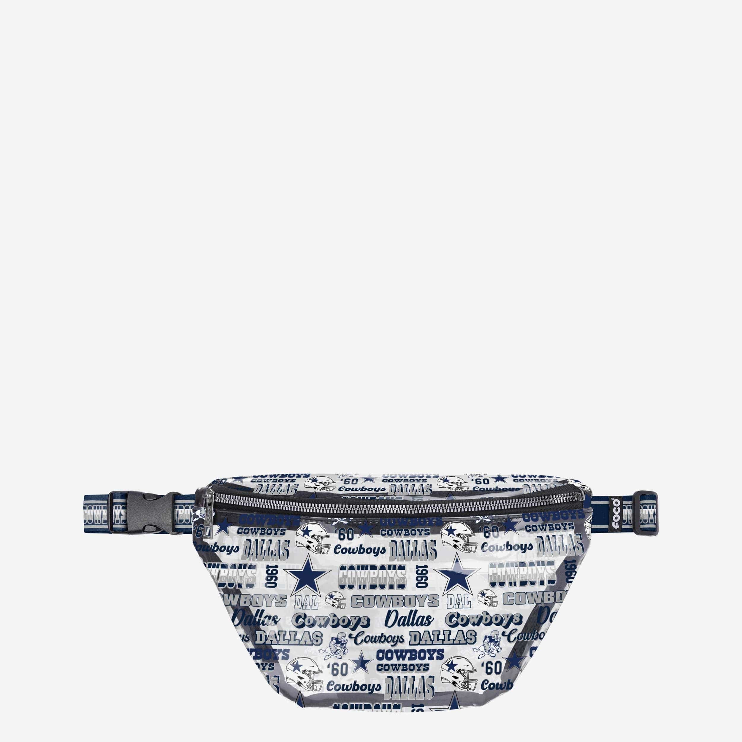 Dallas Cowboys Retro Repeat Print Clear Fanny Pack - A Must - Have for Fans!
