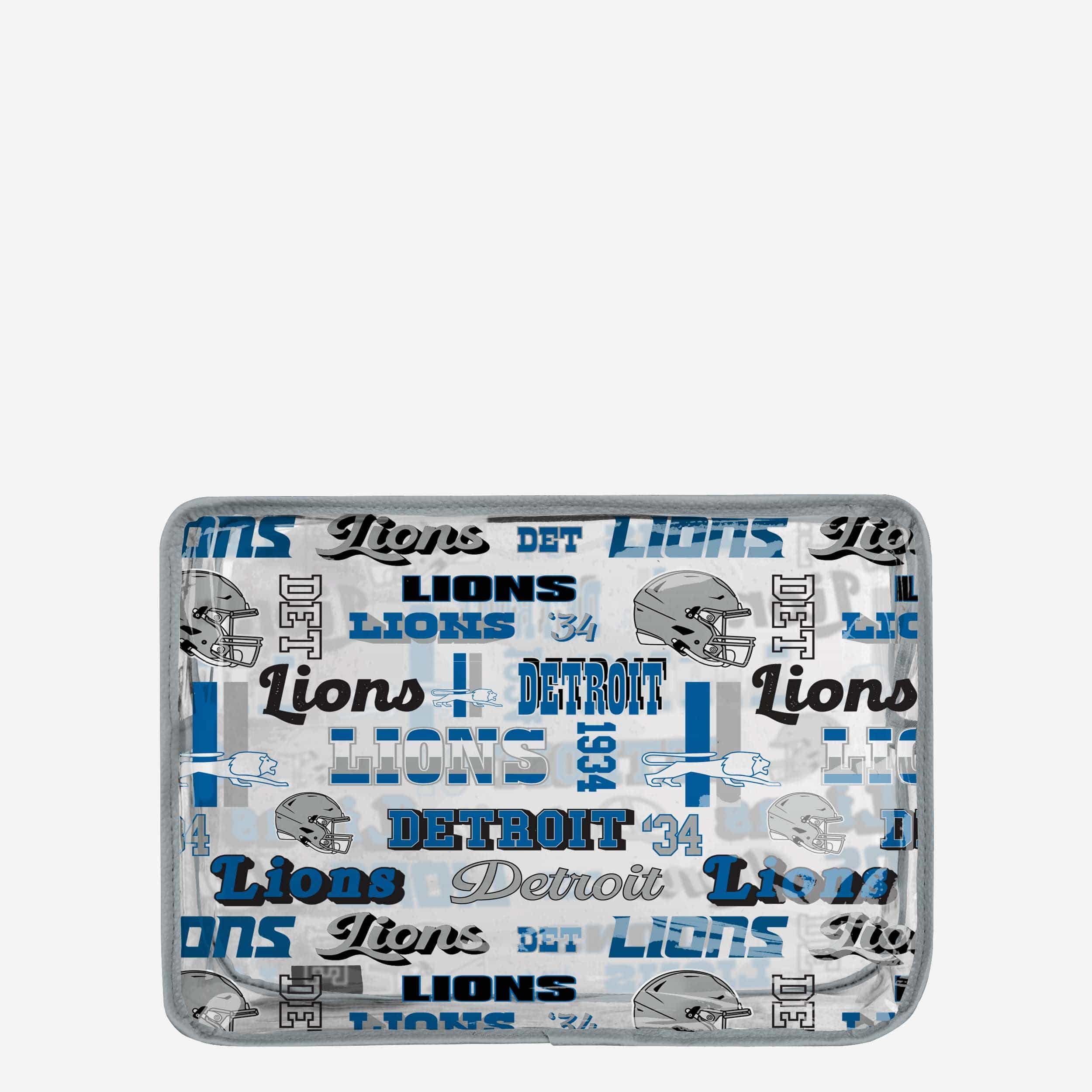Detroit Lions Stunning Retro Print Transparent Cosmetic Bag
