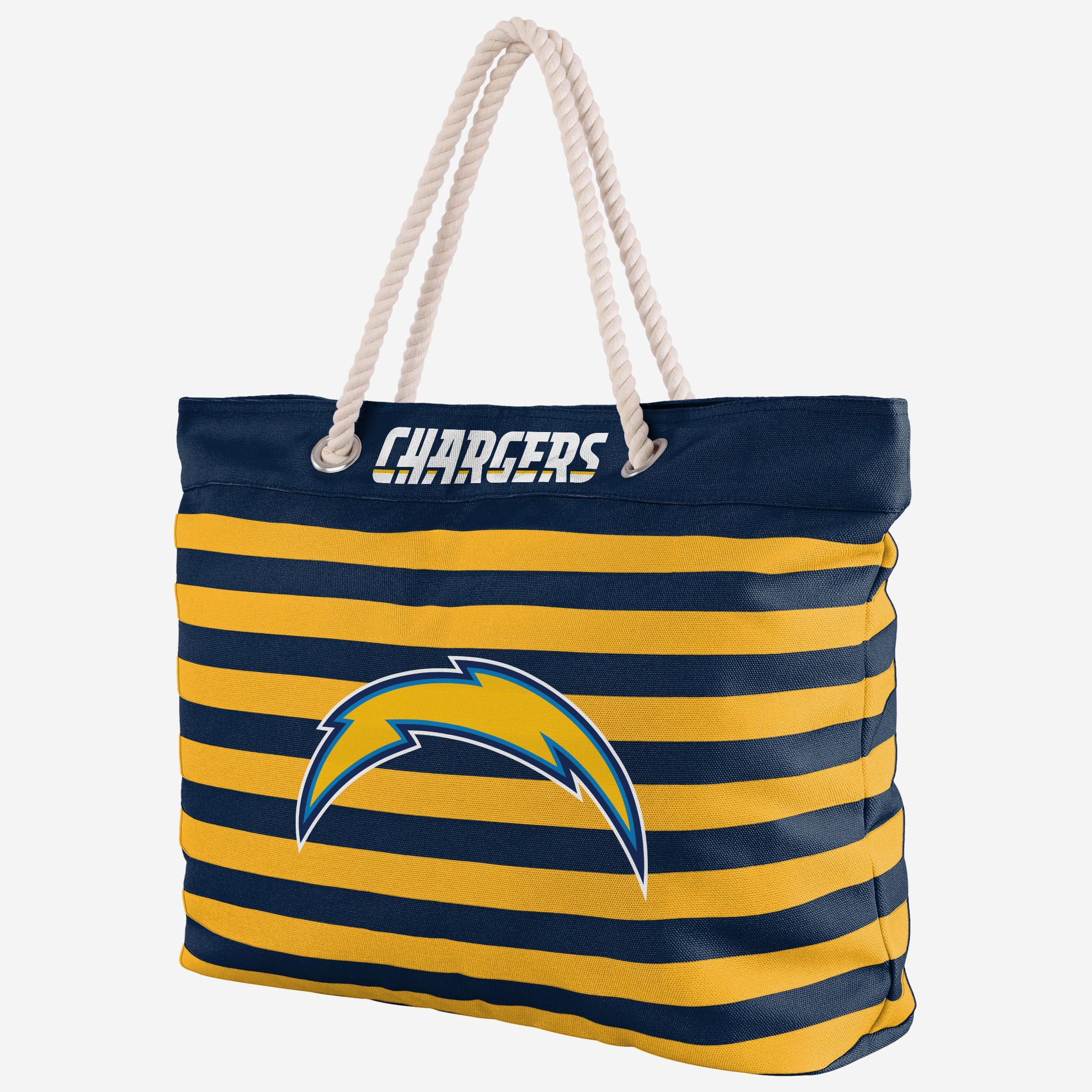 Exciting Los Angeles Chargers Nautical Stripe Tote Bag