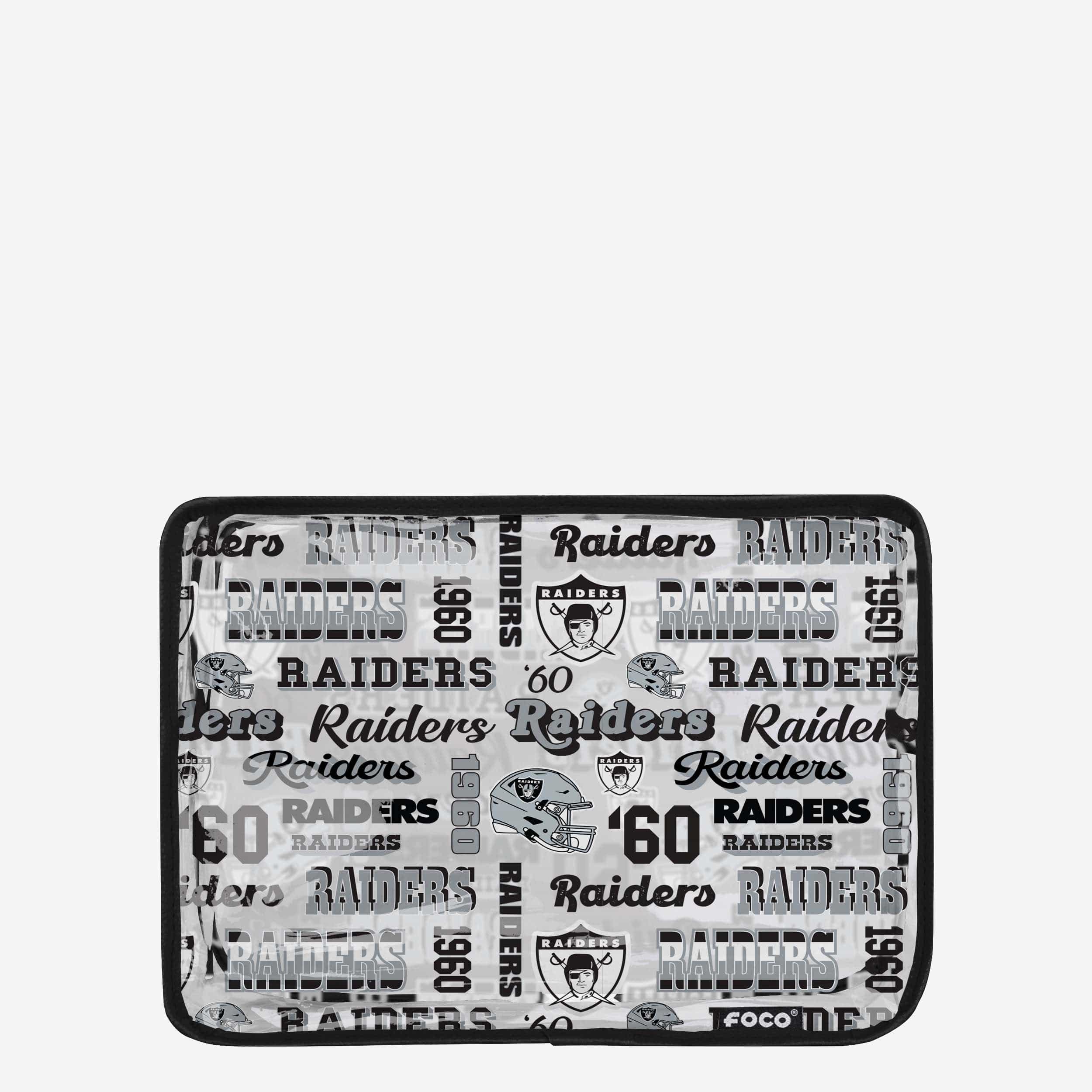 Las Vegas Raiders Retro Print Clear Cosmetic Bag: Show Your Fandom!