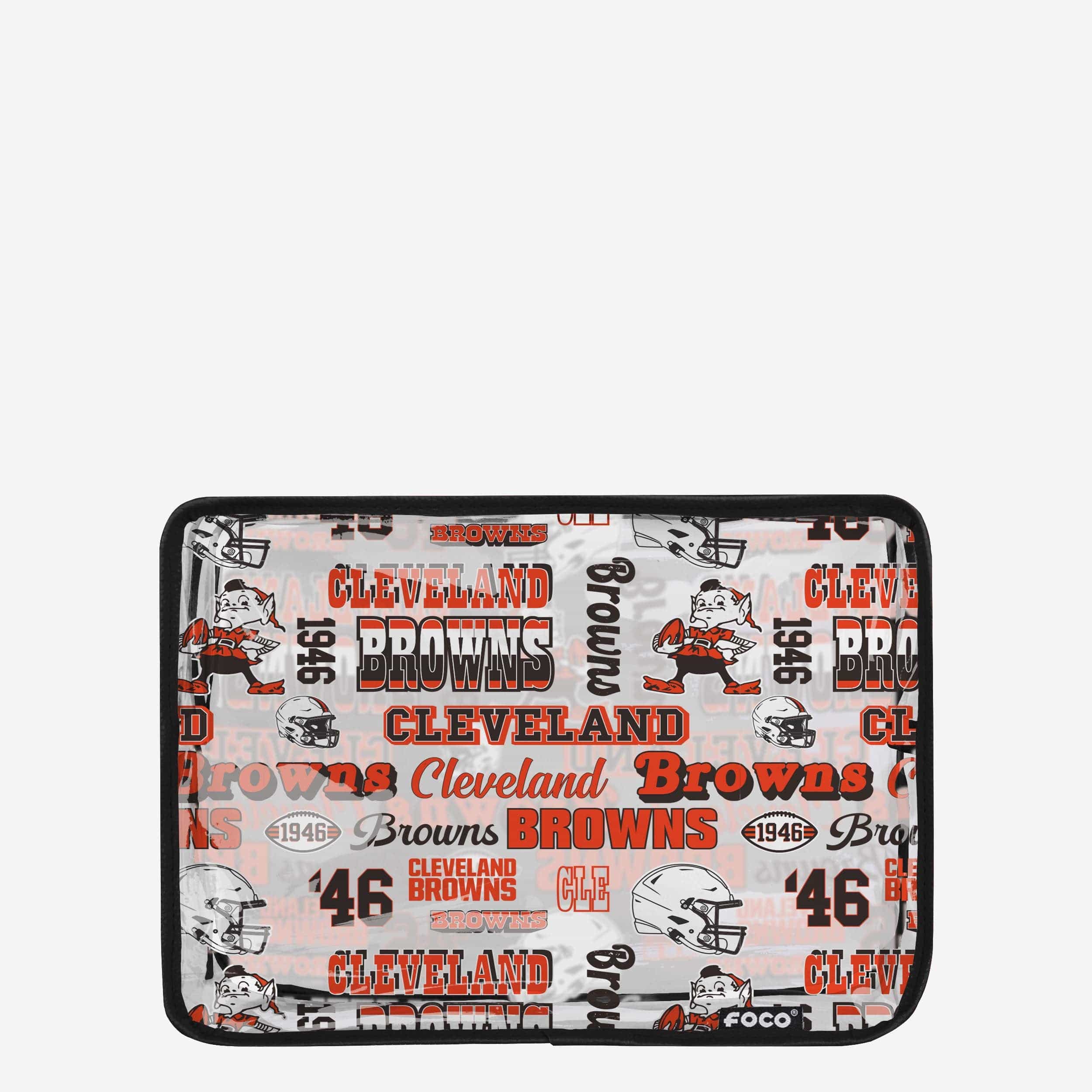 Cleveland Browns Retro Print Clear Cosmetic Bag - Show Your Fandom!