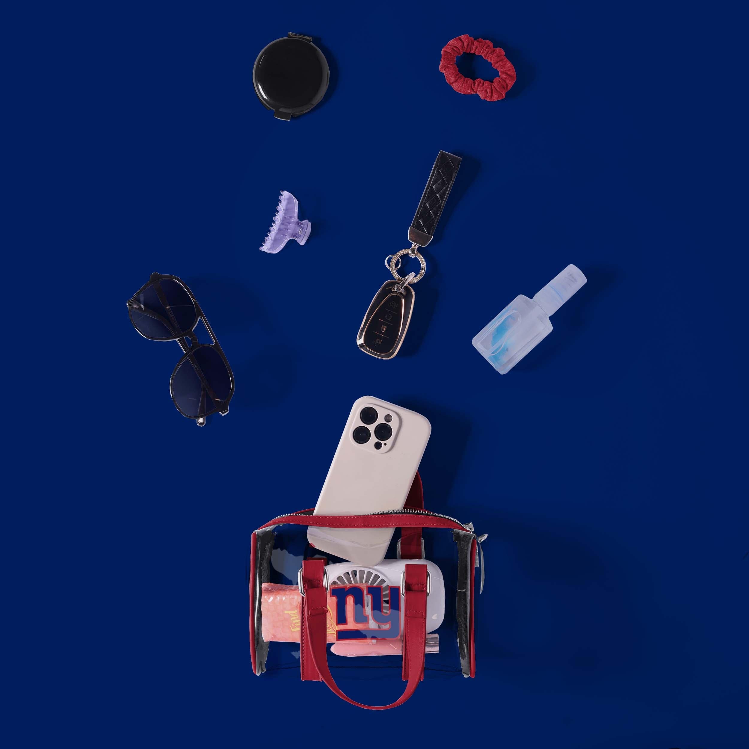 New York Giants Stunning Clear Barrel Bag - Show Your Team Spirit!