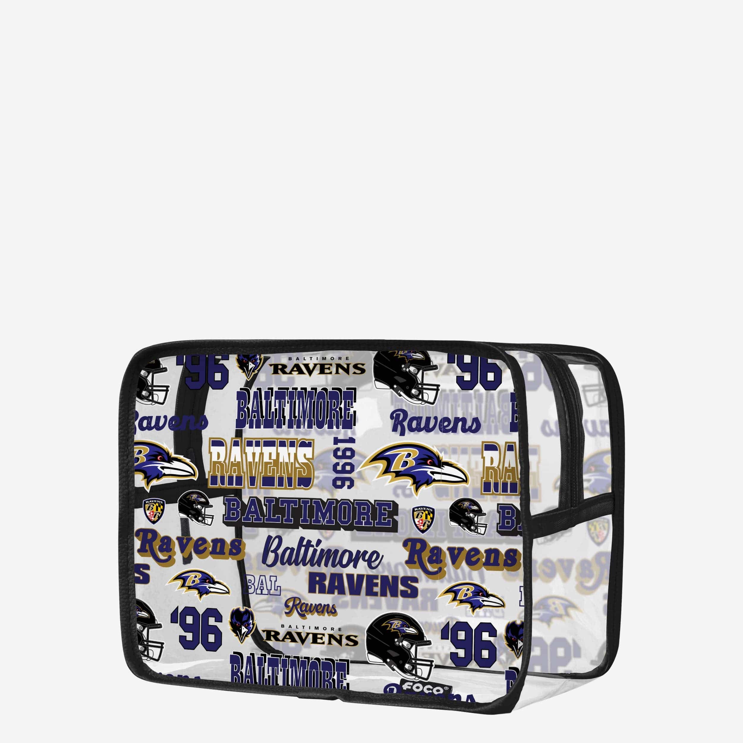 Baltimore Ravens Retro Print Clear Cosmetic Bag - Show Your Fandom!