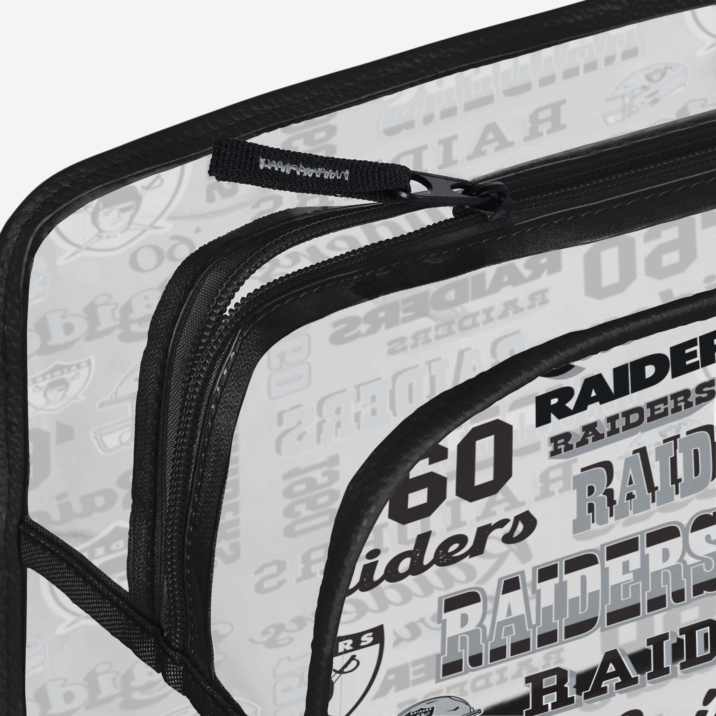 Las Vegas Raiders Retro Print Clear Cosmetic Bag: Show Your Fandom!