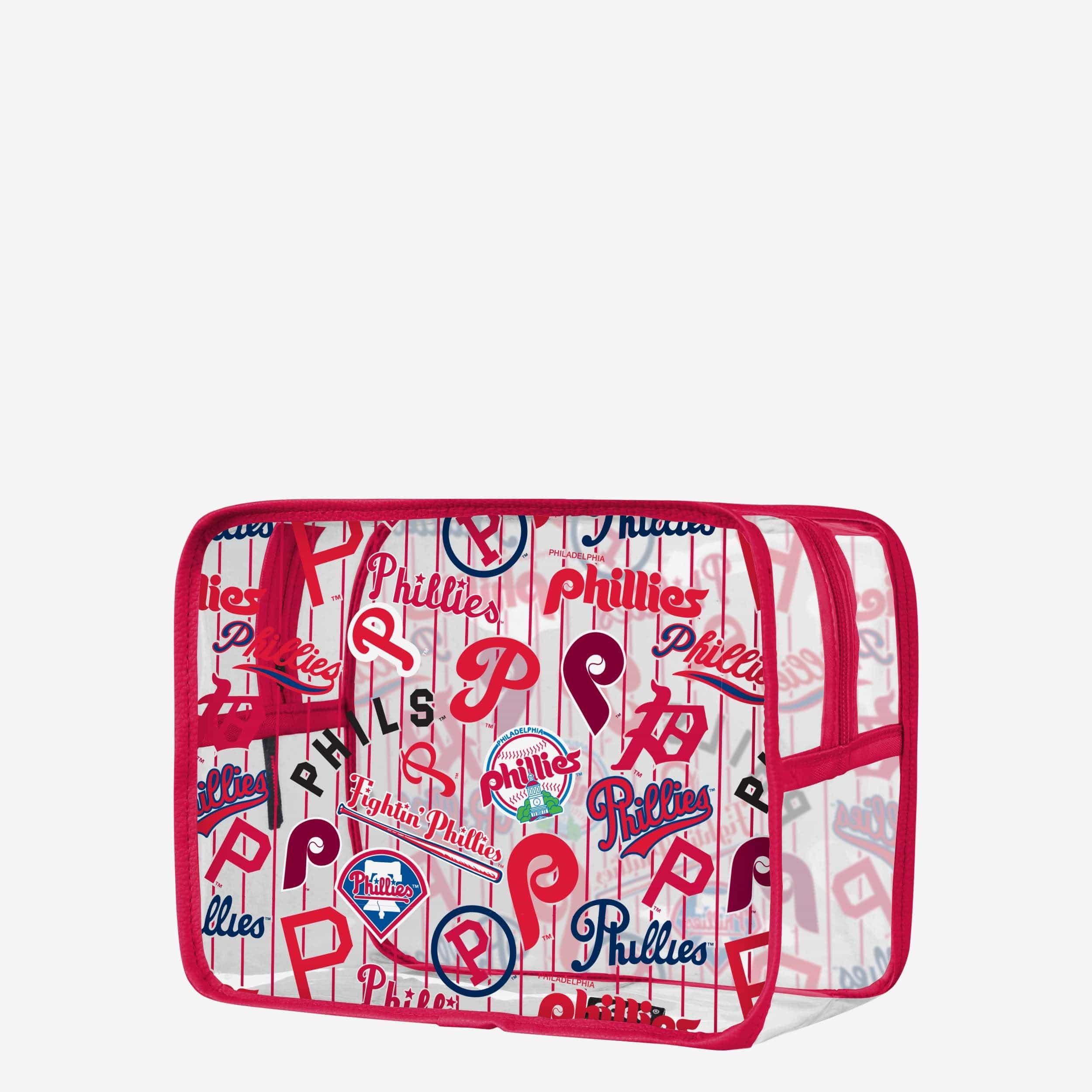 Philadelphia Phillies Retro Repeat Print Clear Cosmetic Bag - Show Your Team Spirit!