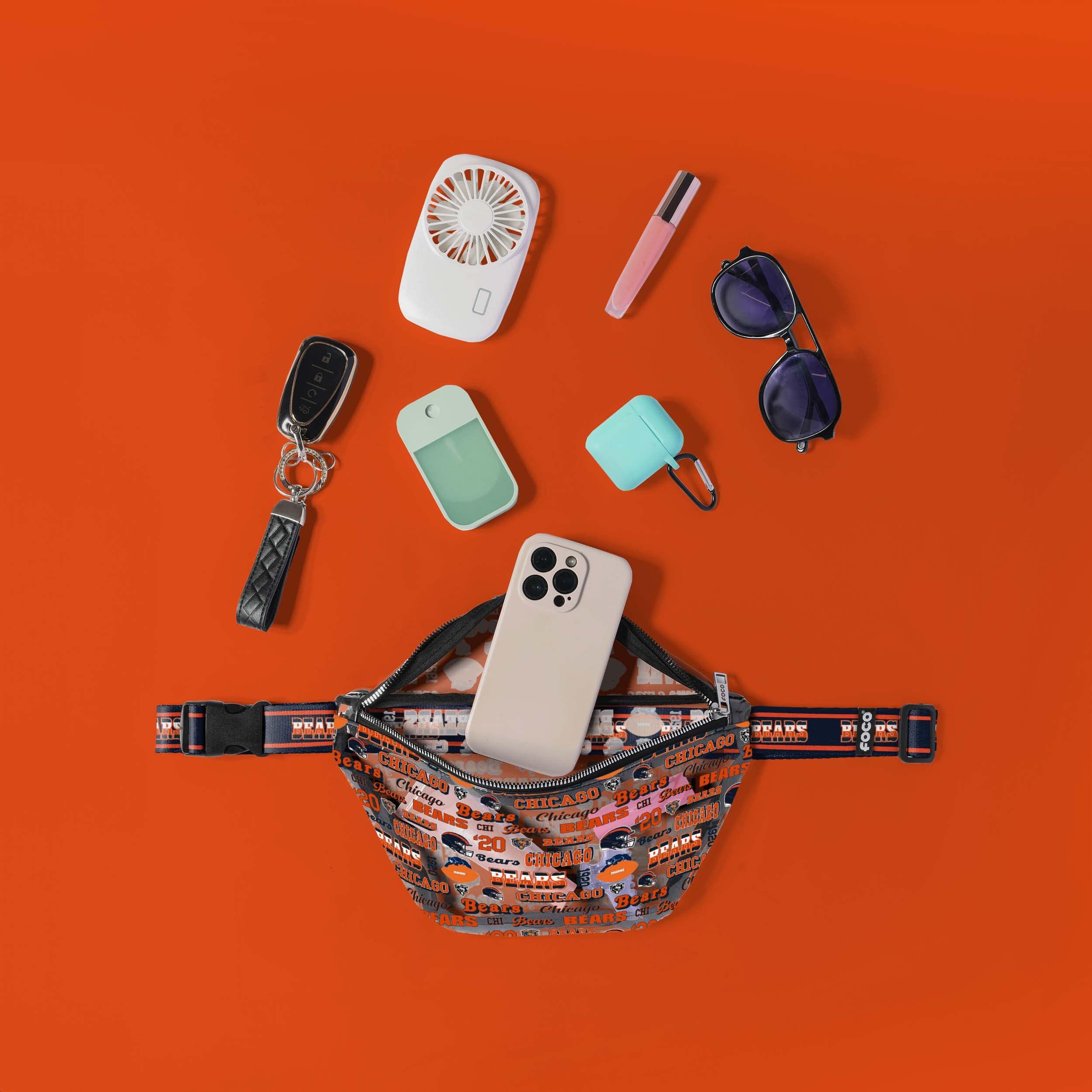 Chicago Bears Retro Repeat Print Clear Fanny Pack - A Must - Have for Fans