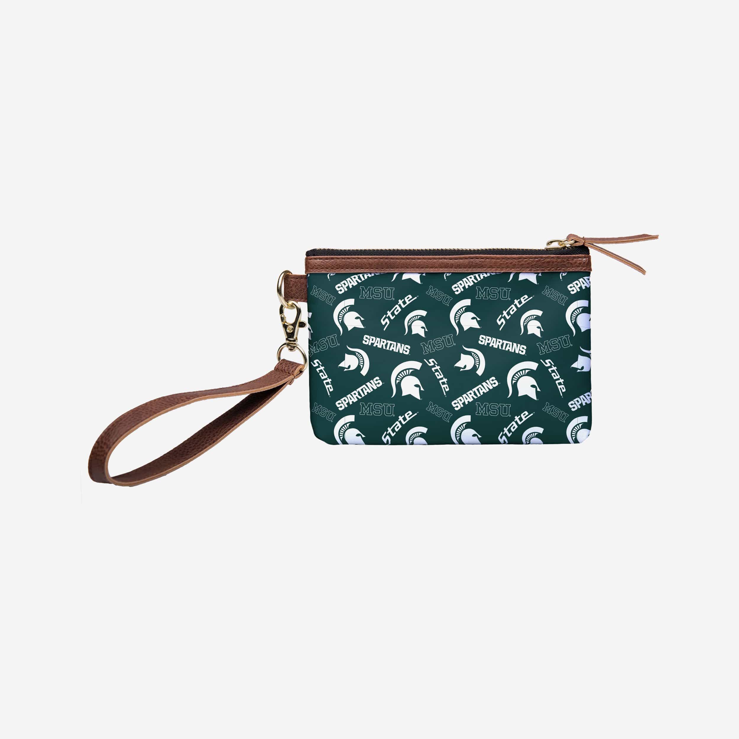 Michigan State Spartans Stylish Repeat Logo Wristlet - Show Your Team Spirit!