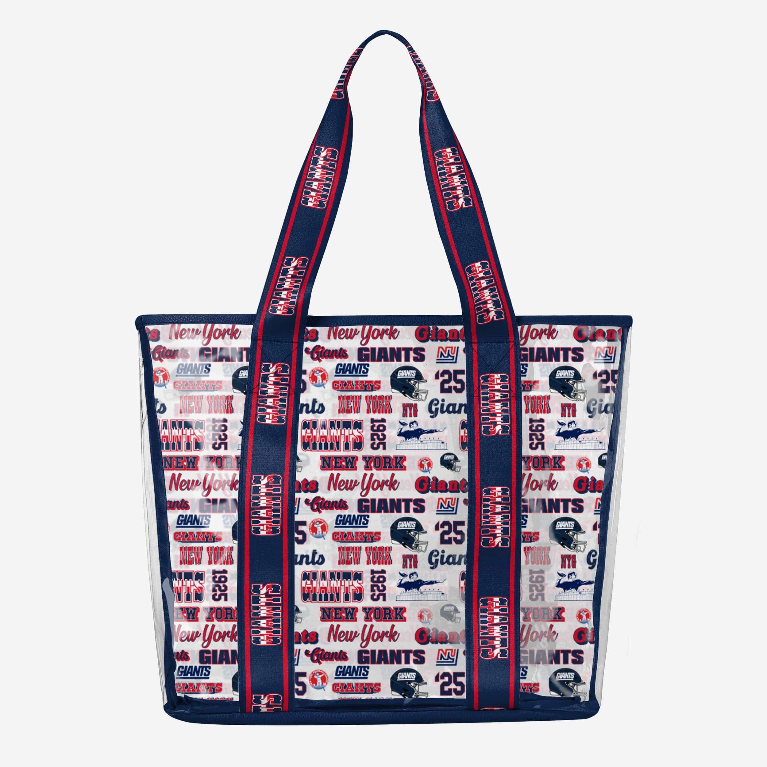 New York Giants Retro Repeat Print Clear Tote Bag - Show Your Fandom!