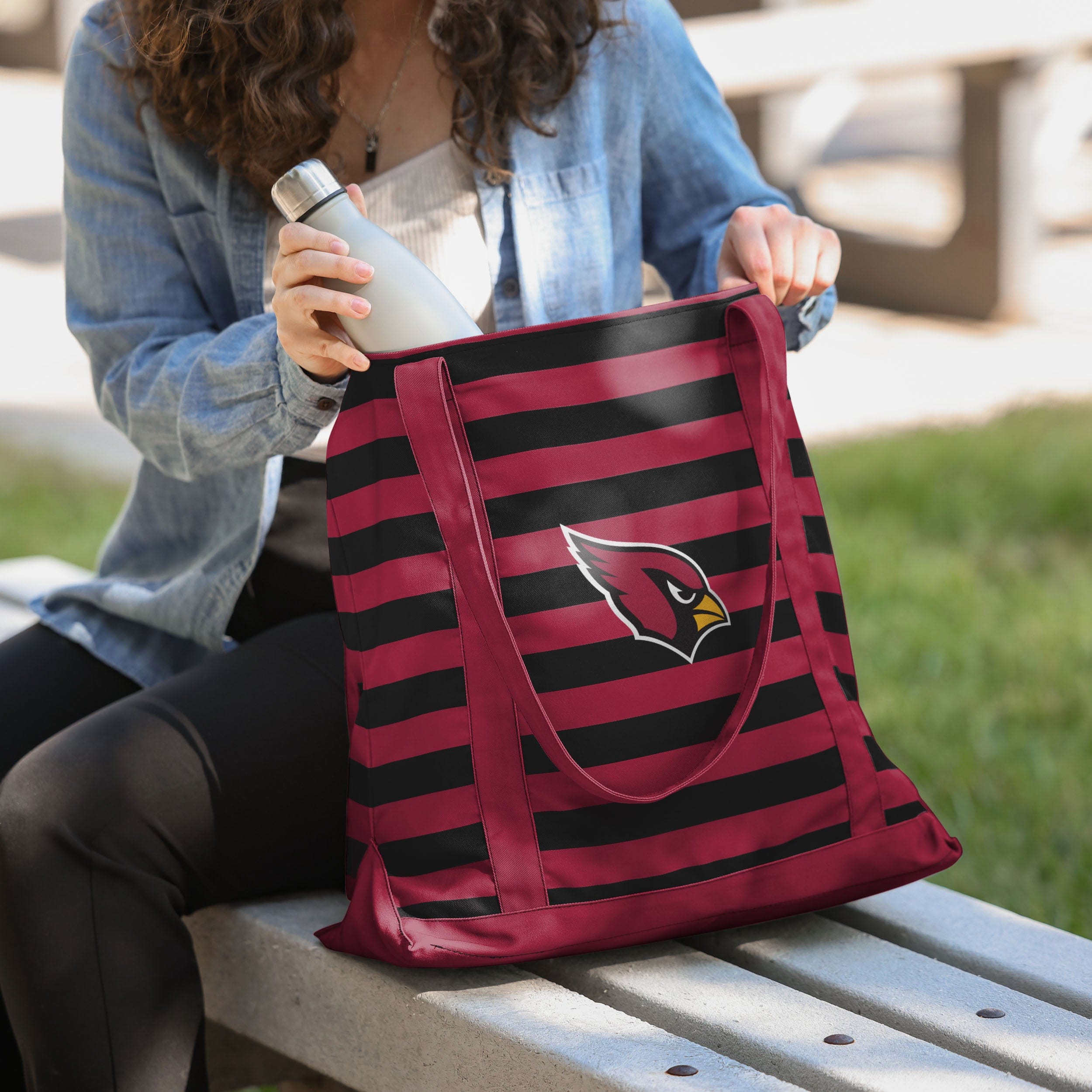 Arizona Cardinals Stylish Team Stripe Canvas Tote Bag - Show Your Fandom!
