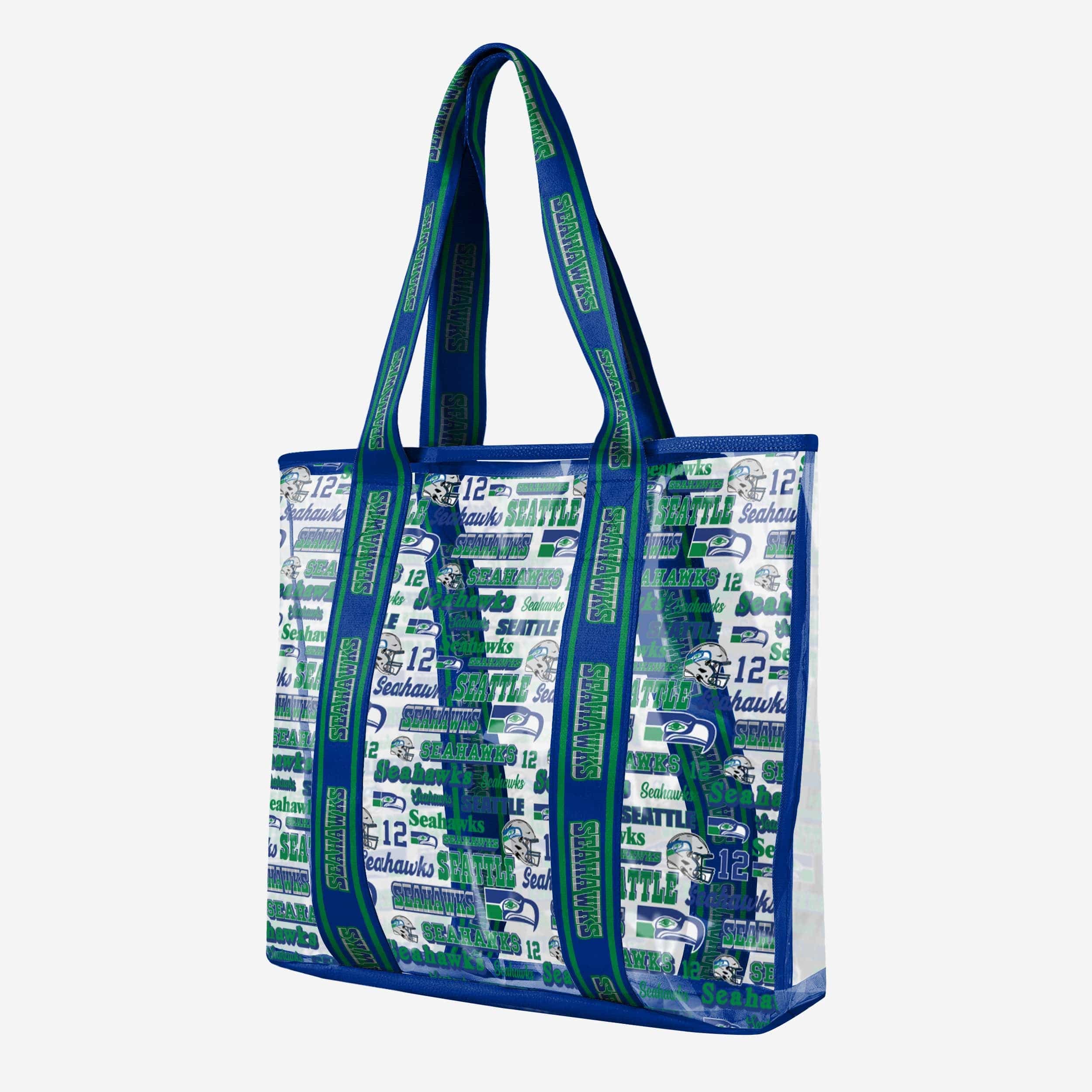 Seattle Seahawks Stunning Retro Print Clear Tote Bag - Show Your Fandom!