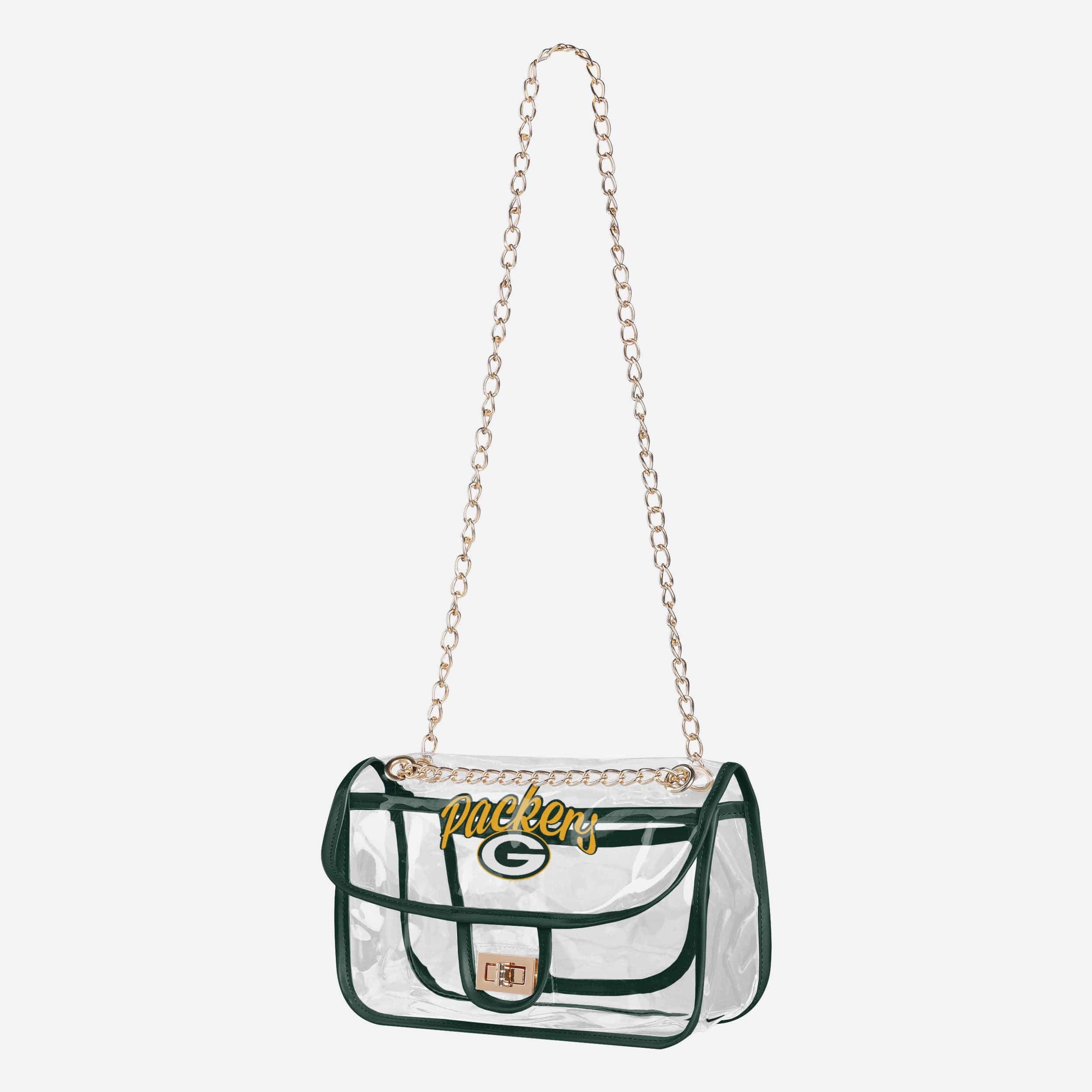 Green Bay Packers Stunning Clear Crossbody Chain Bag