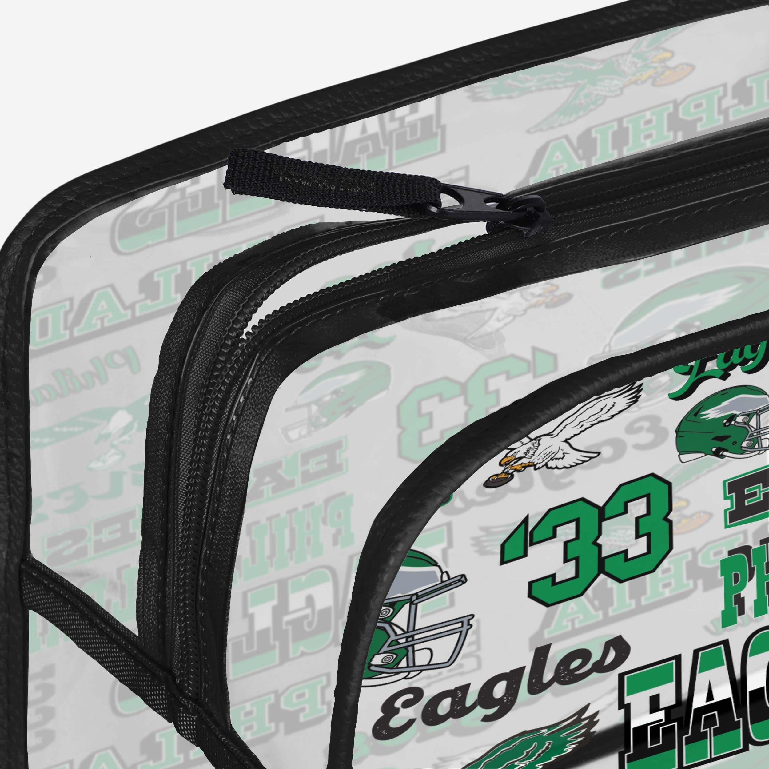 Philadelphia Eagles Retro Print Clear Cosmetic Bag: Show Your Team Spirit!