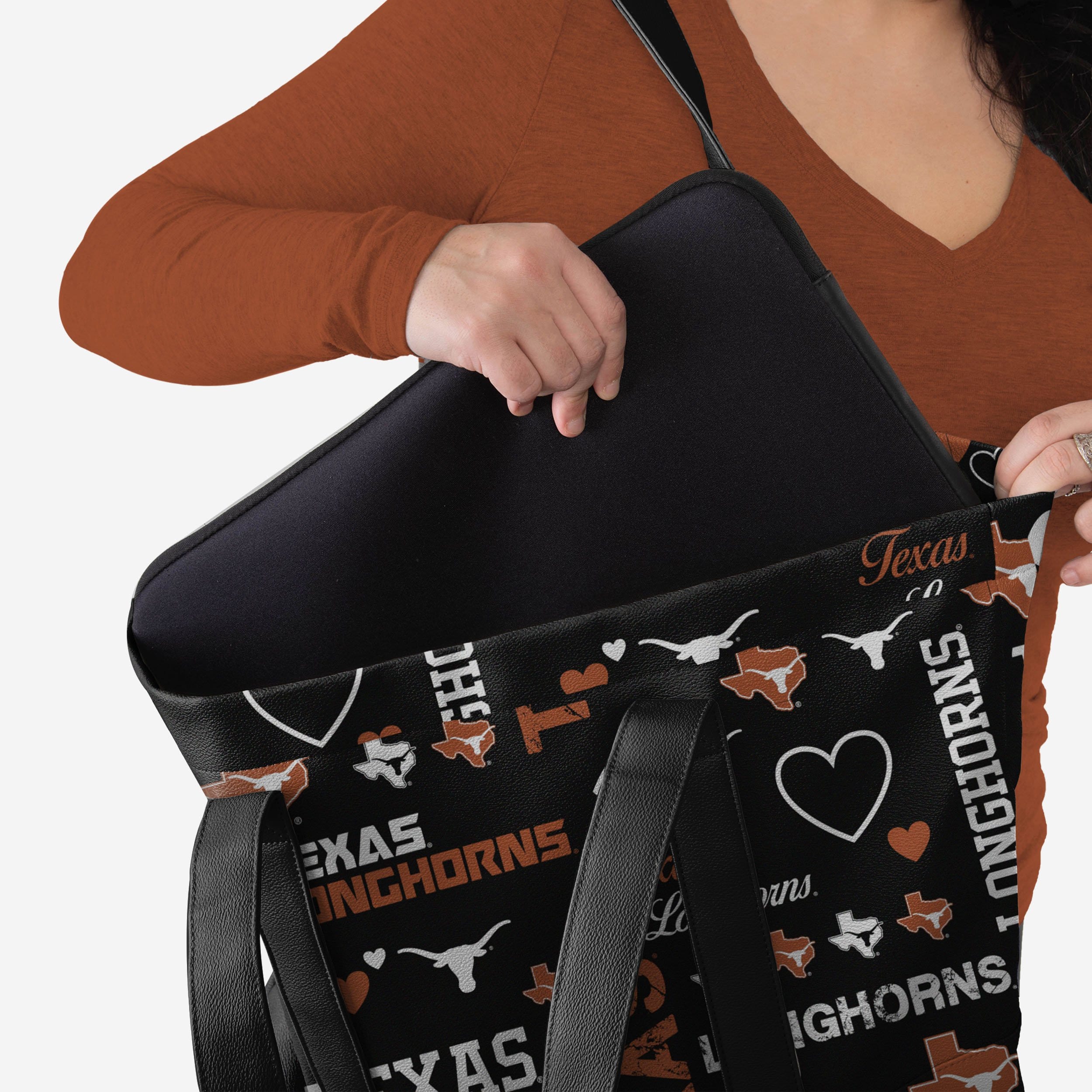 Texas Longhorns Logo Love Tote Bag - Show Your Fandom in Style!