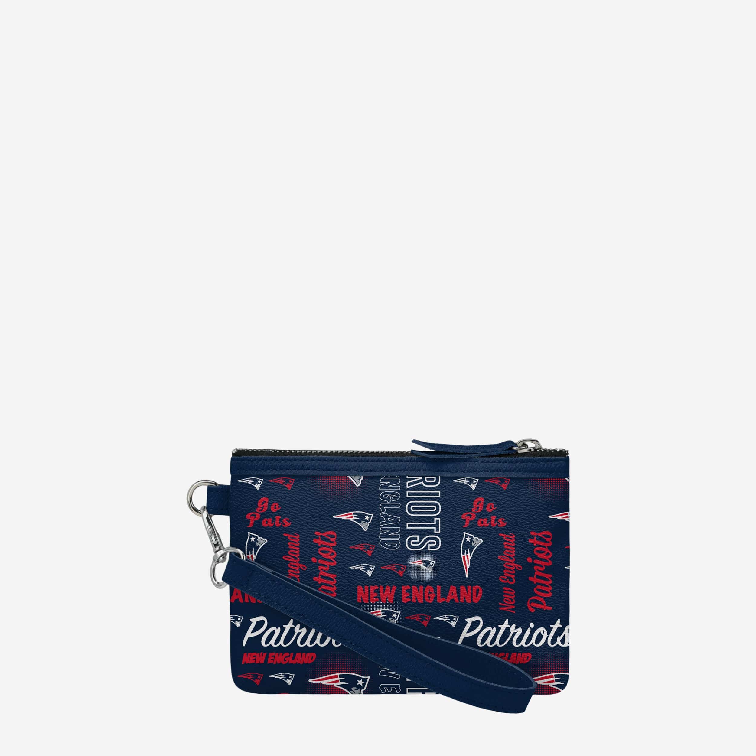 New England Patriots Spirited Style Repeat Logo Wristlet - A Must - Have for Fans!