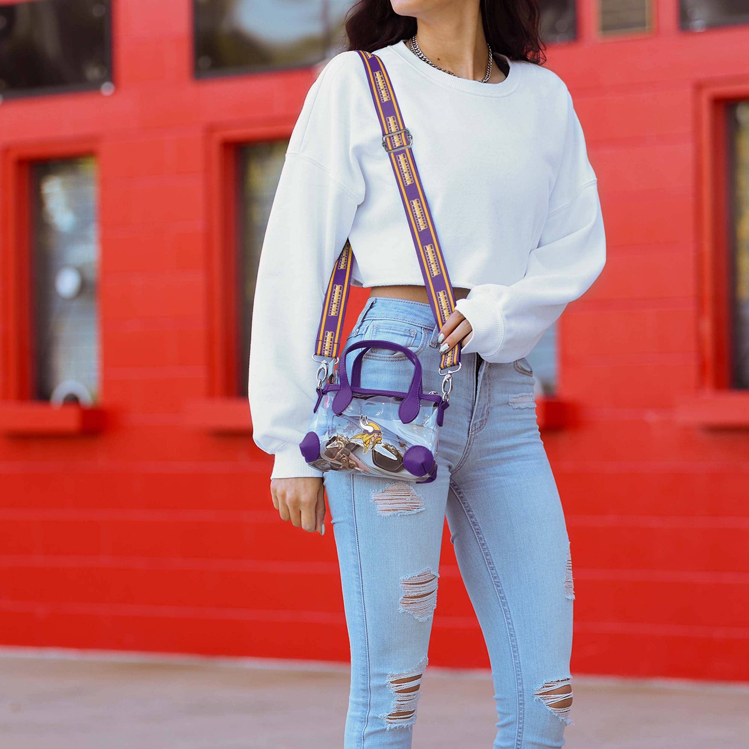 Minnesota Vikings Big Logo Clear Mini Crossbody Purse - Show Your Fandom!