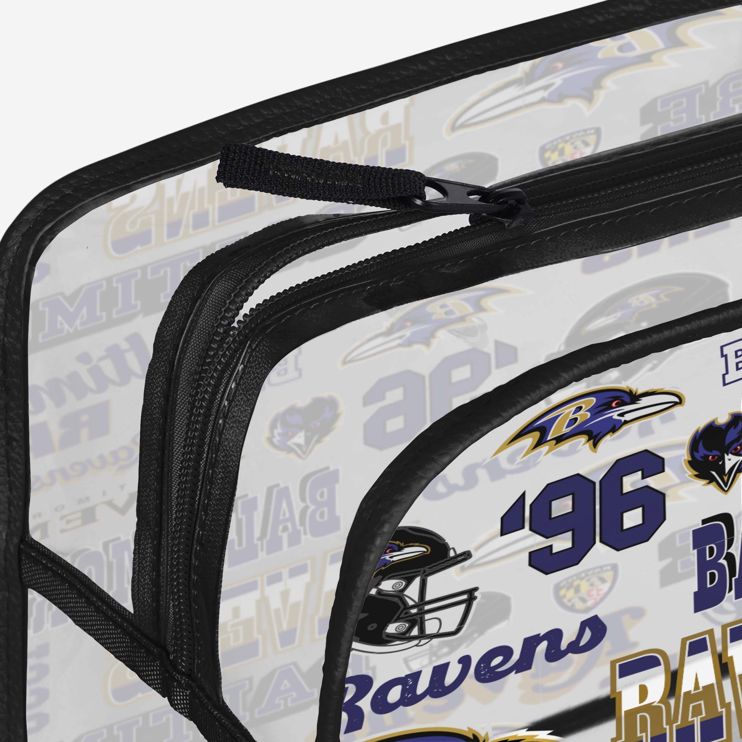 Baltimore Ravens Retro Print Clear Cosmetic Bag - Show Your Fandom!