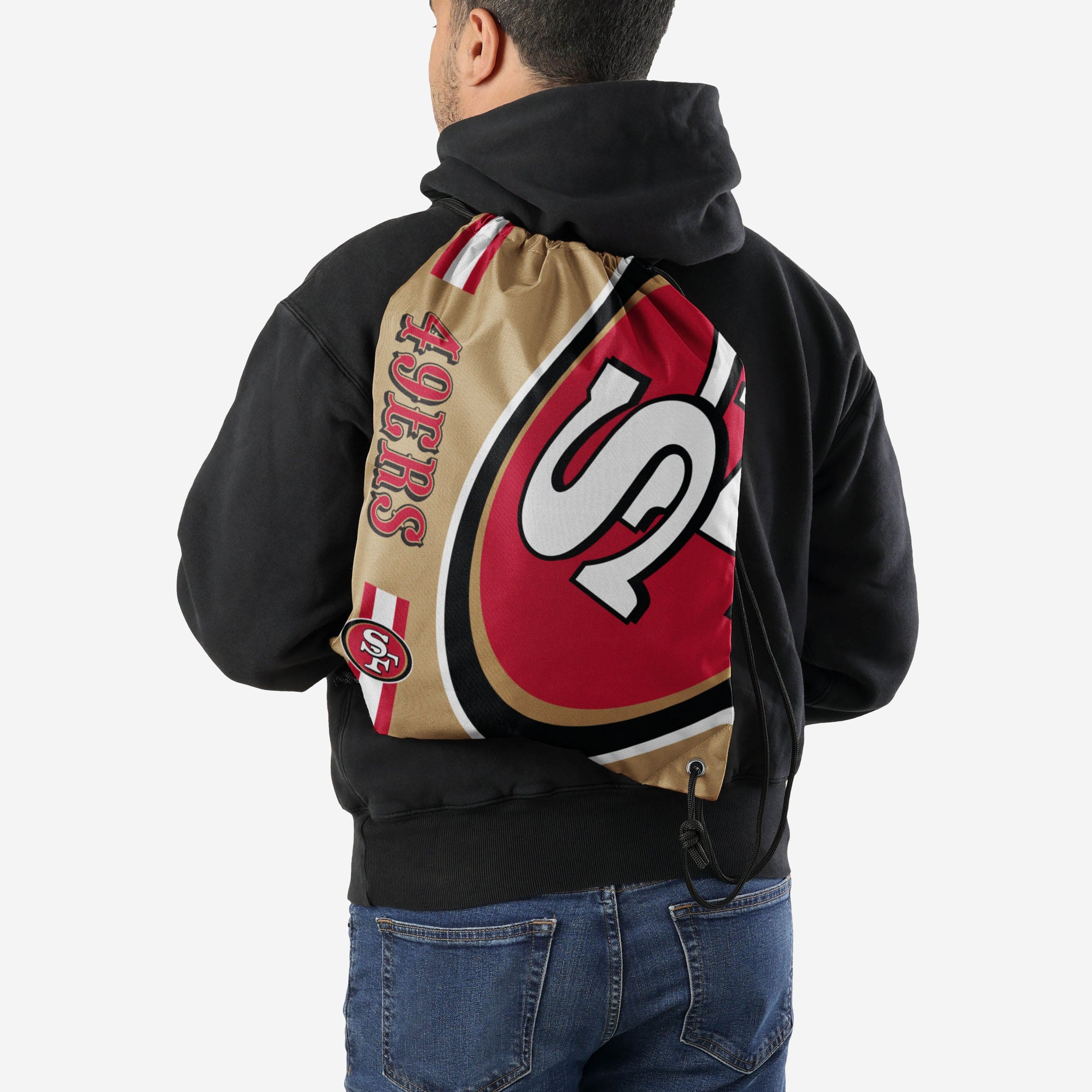 San Francisco 49ers Gold Alternate Color Big Logo Drawstring Backpack - Show Your Team Spirit!