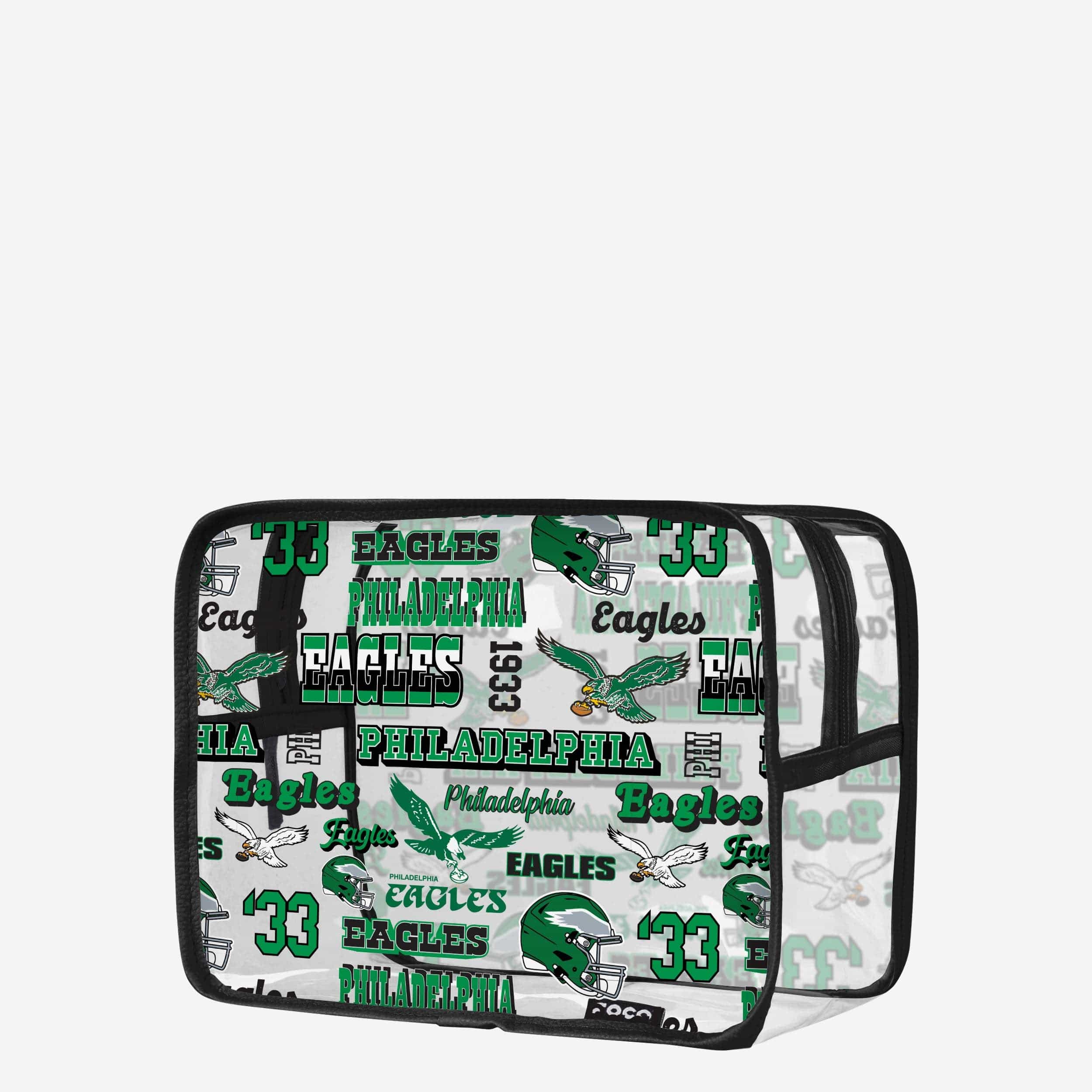 Philadelphia Eagles Retro Print Clear Cosmetic Bag: Show Your Team Spirit!