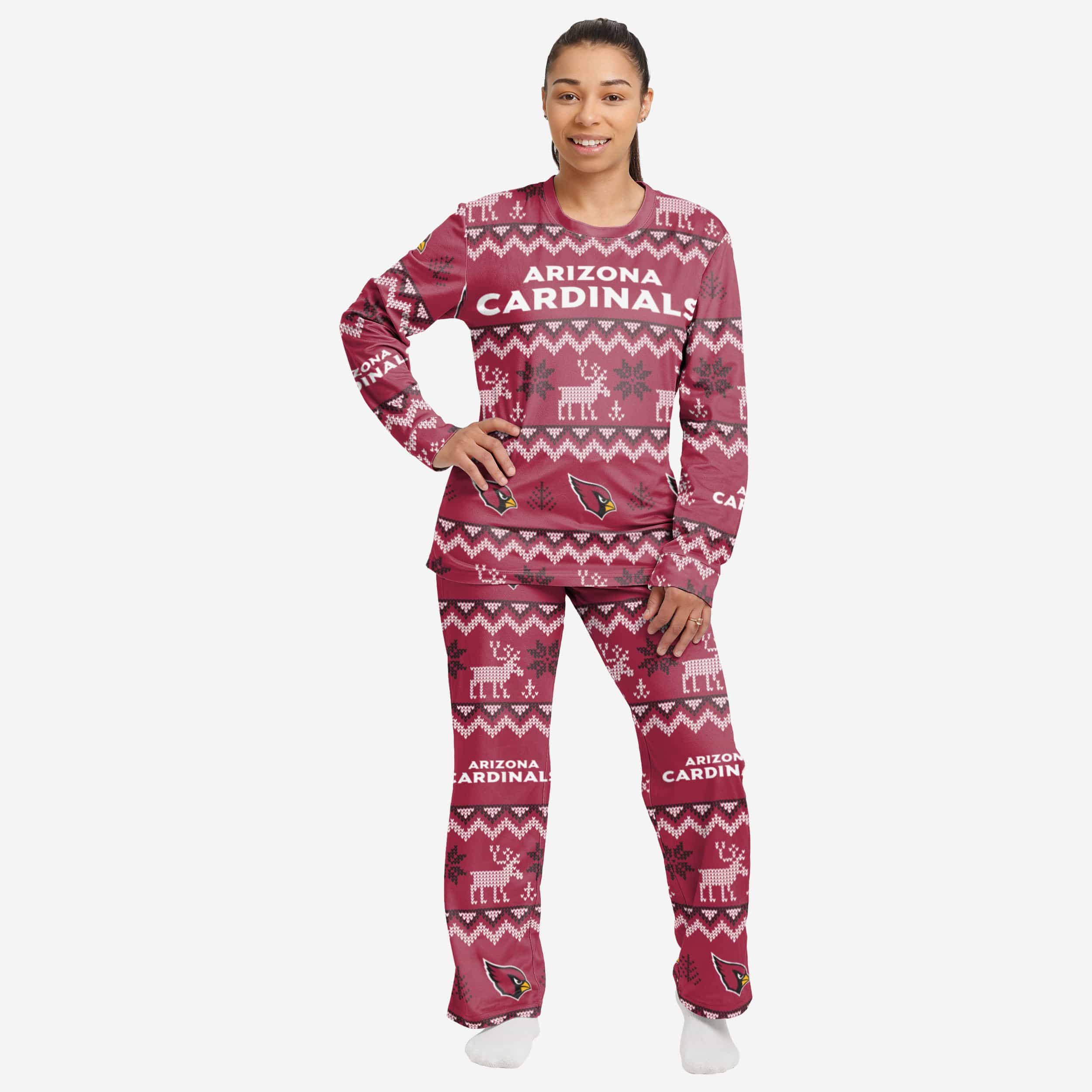 Arizona Cardinals Women's Stunning Family Holiday Pajamas with Ugly Patterns