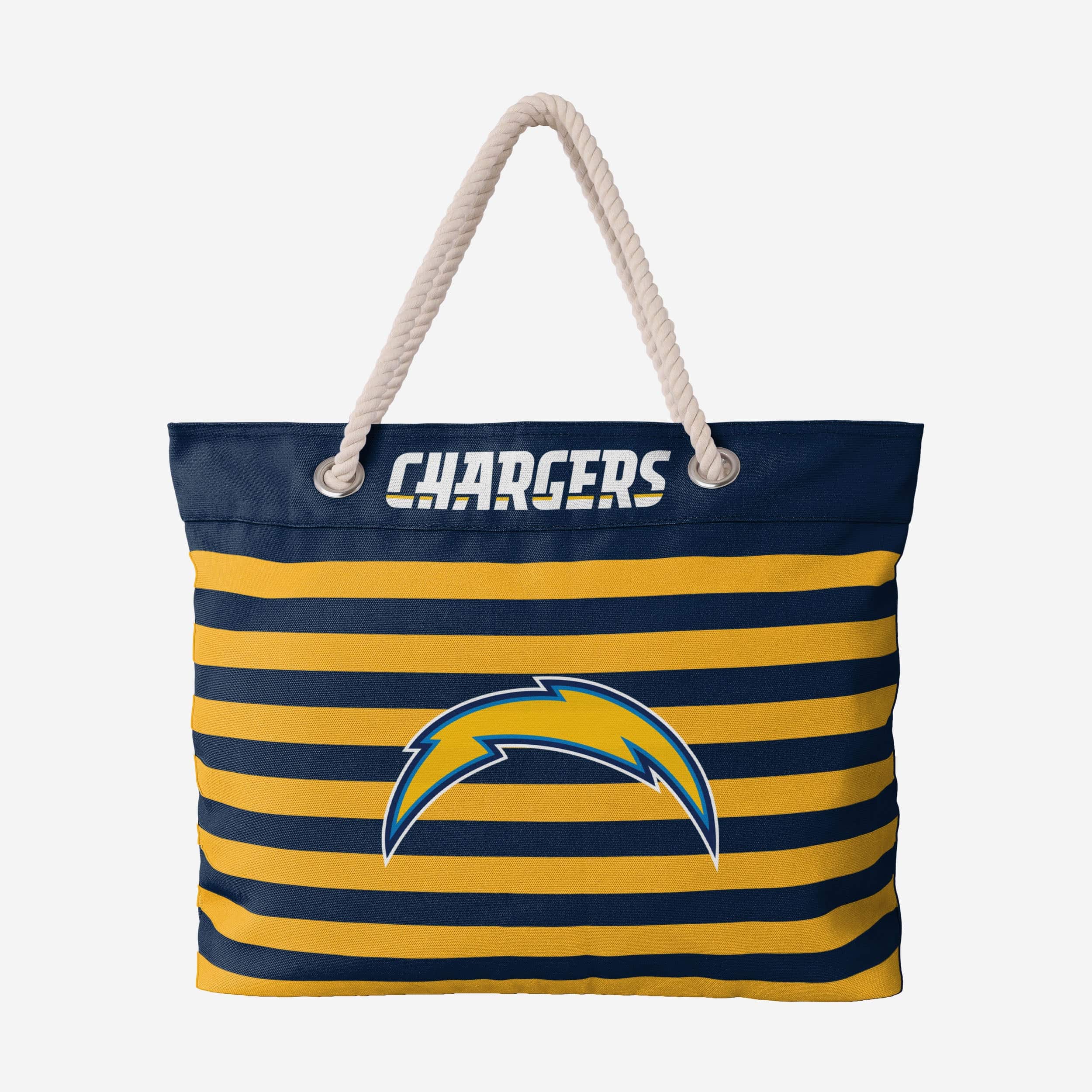 Exciting Los Angeles Chargers Nautical Stripe Tote Bag