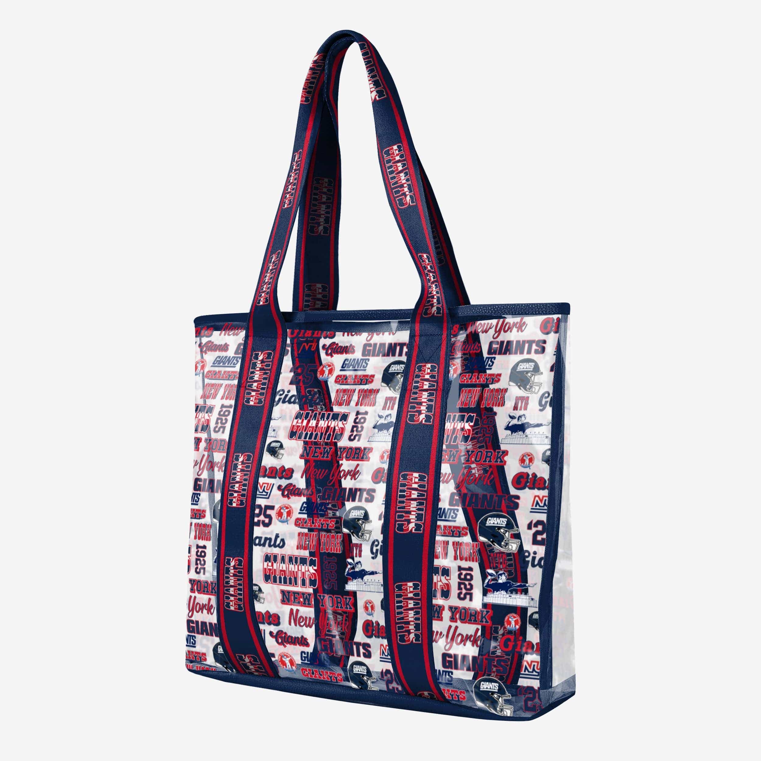 New York Giants Retro Repeat Print Clear Tote Bag - Show Your Fandom!