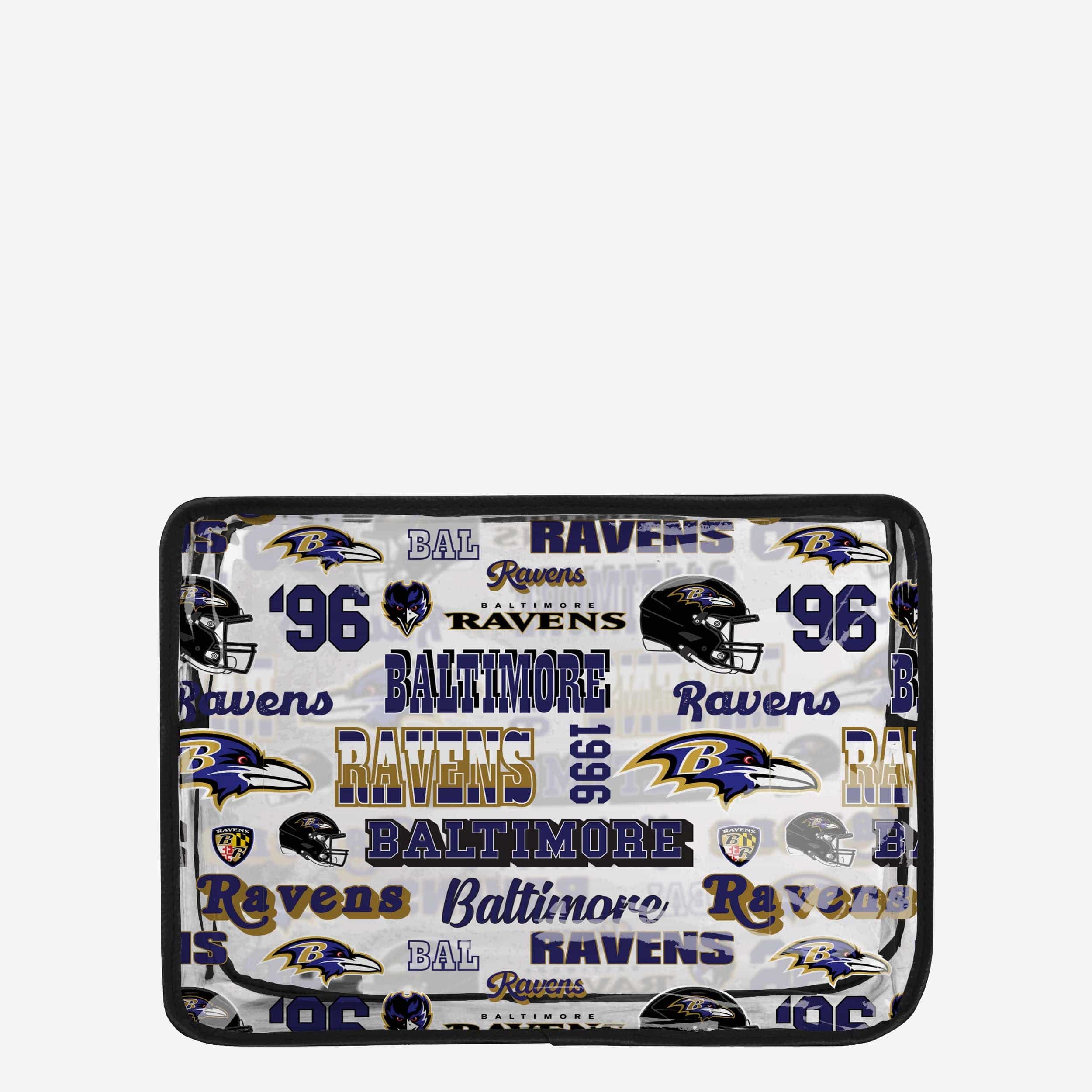 Baltimore Ravens Retro Print Clear Cosmetic Bag - Show Your Fandom!