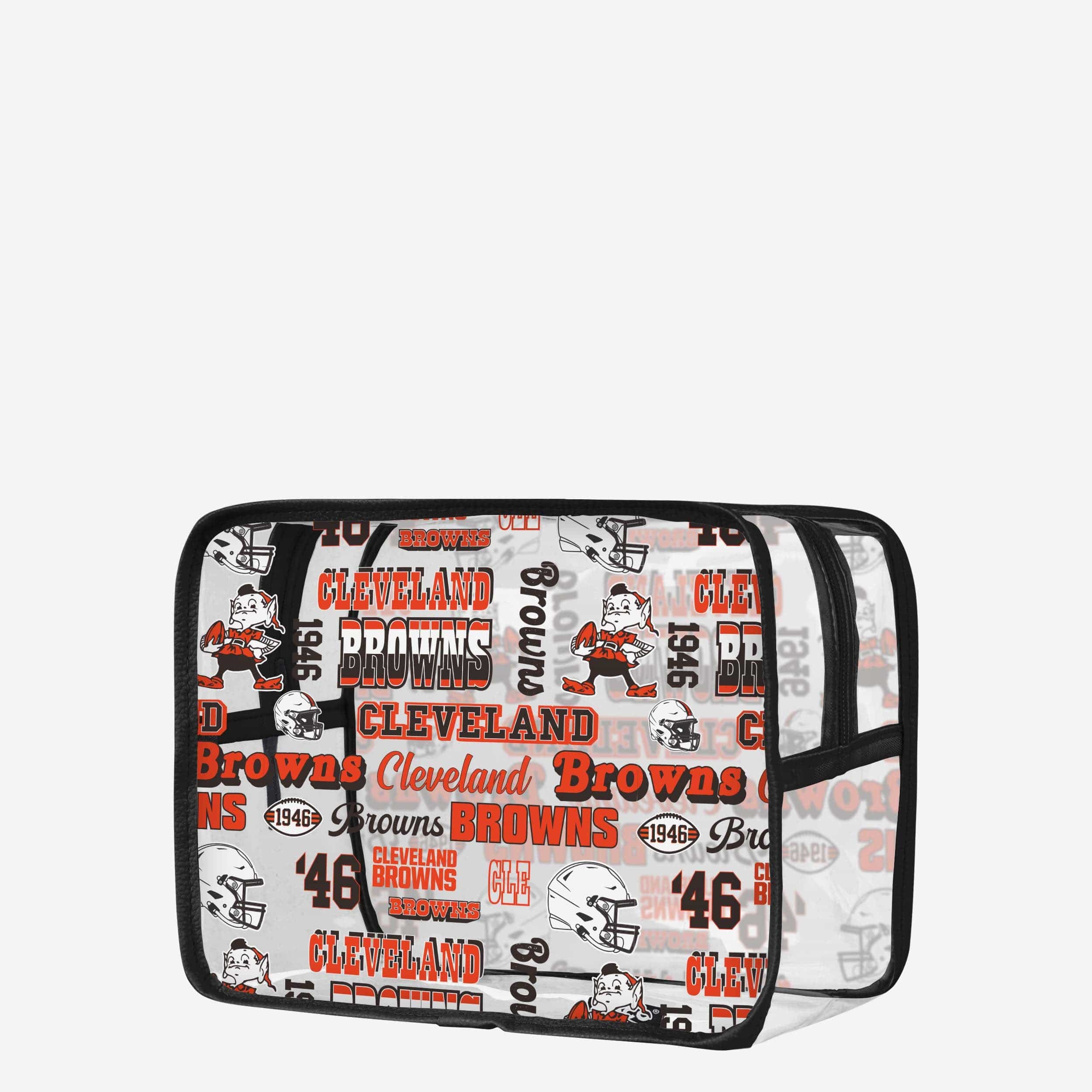 Cleveland Browns Retro Print Clear Cosmetic Bag - Show Your Fandom!