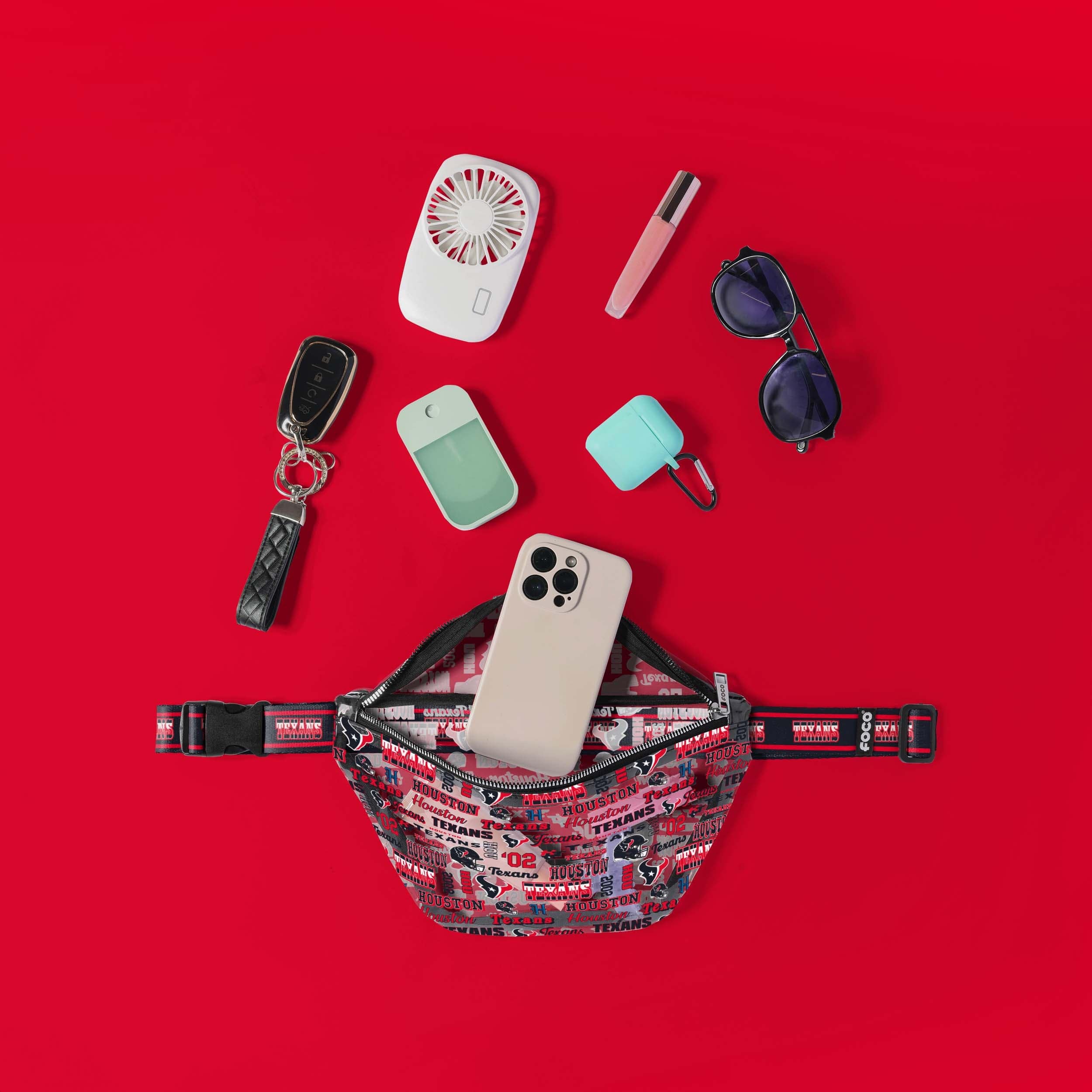 Houston Texans Retro Print Clear Fanny Pack: A Must - Have for Fans!