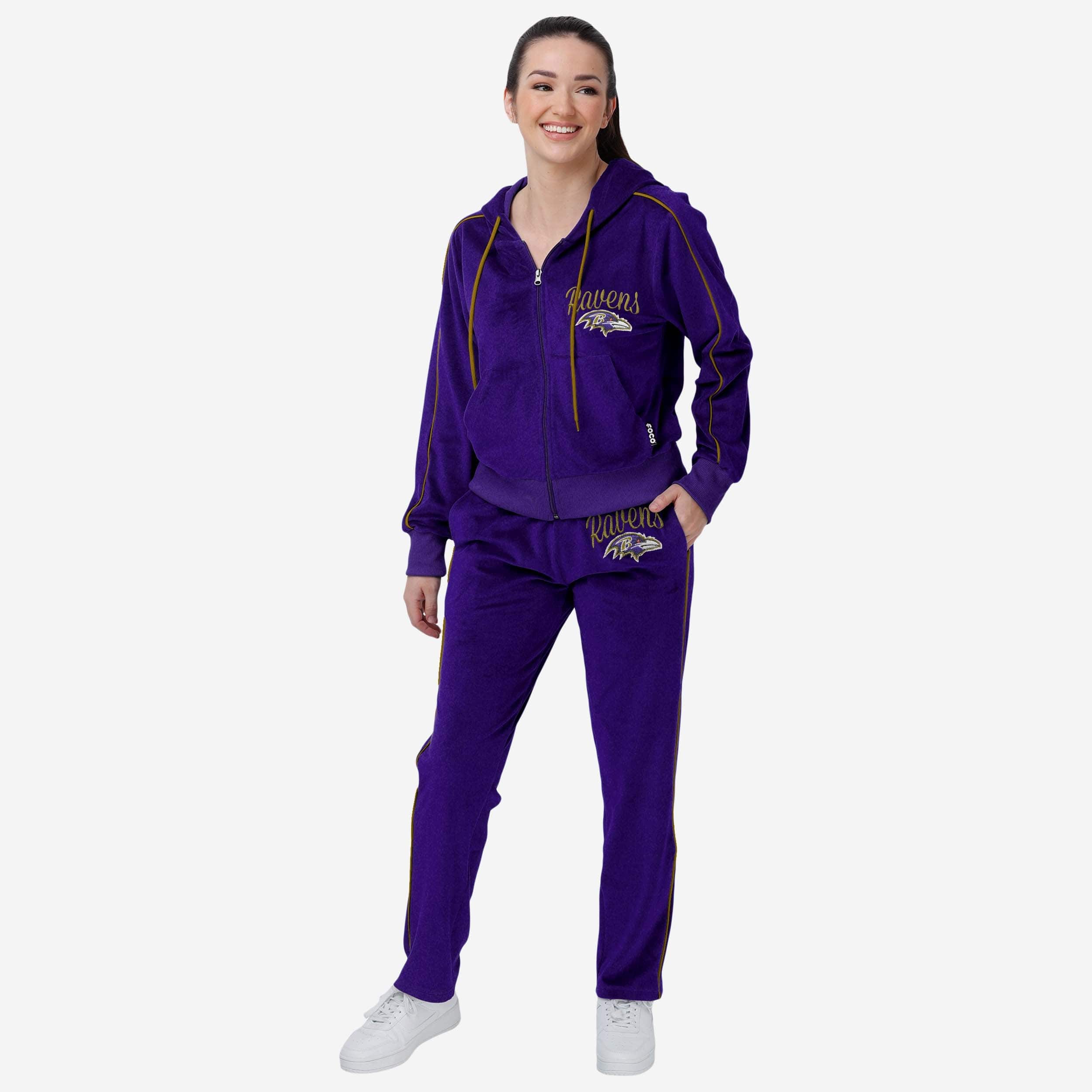 Baltimore Ravens Women's Velour Zip-Up Top - A Fashionable Fandom Essential
