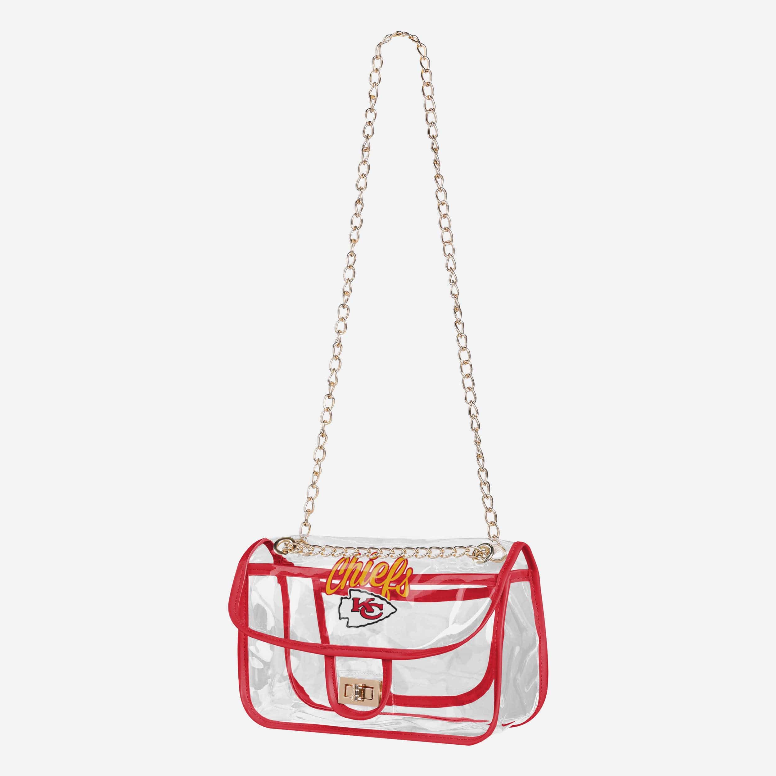 Kansas City Chiefs Stunning Clear Crossbody Chain Bag