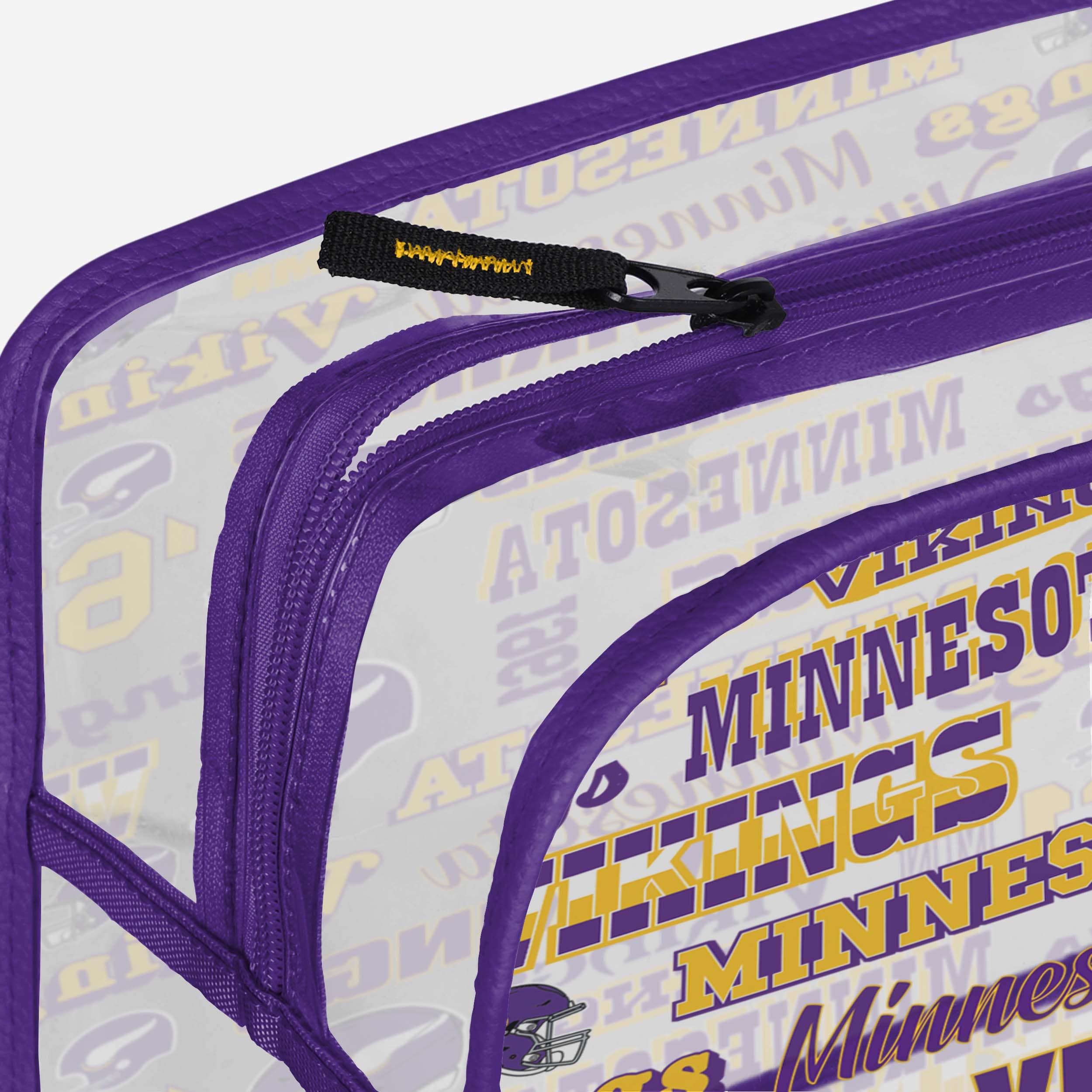 Minnesota Vikings Retro Repeat Print Clear Cosmetic Bag - Show Your Team Spirit!
